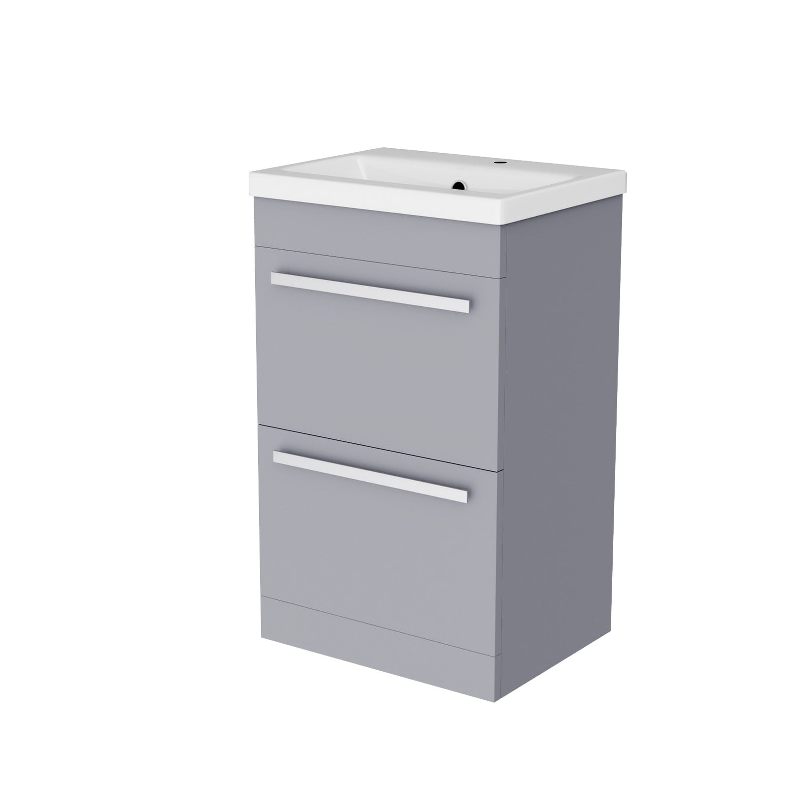 Nanuya 500mm Freestanding Matte Grey 2 Drawers Basin Vanity Cabinet