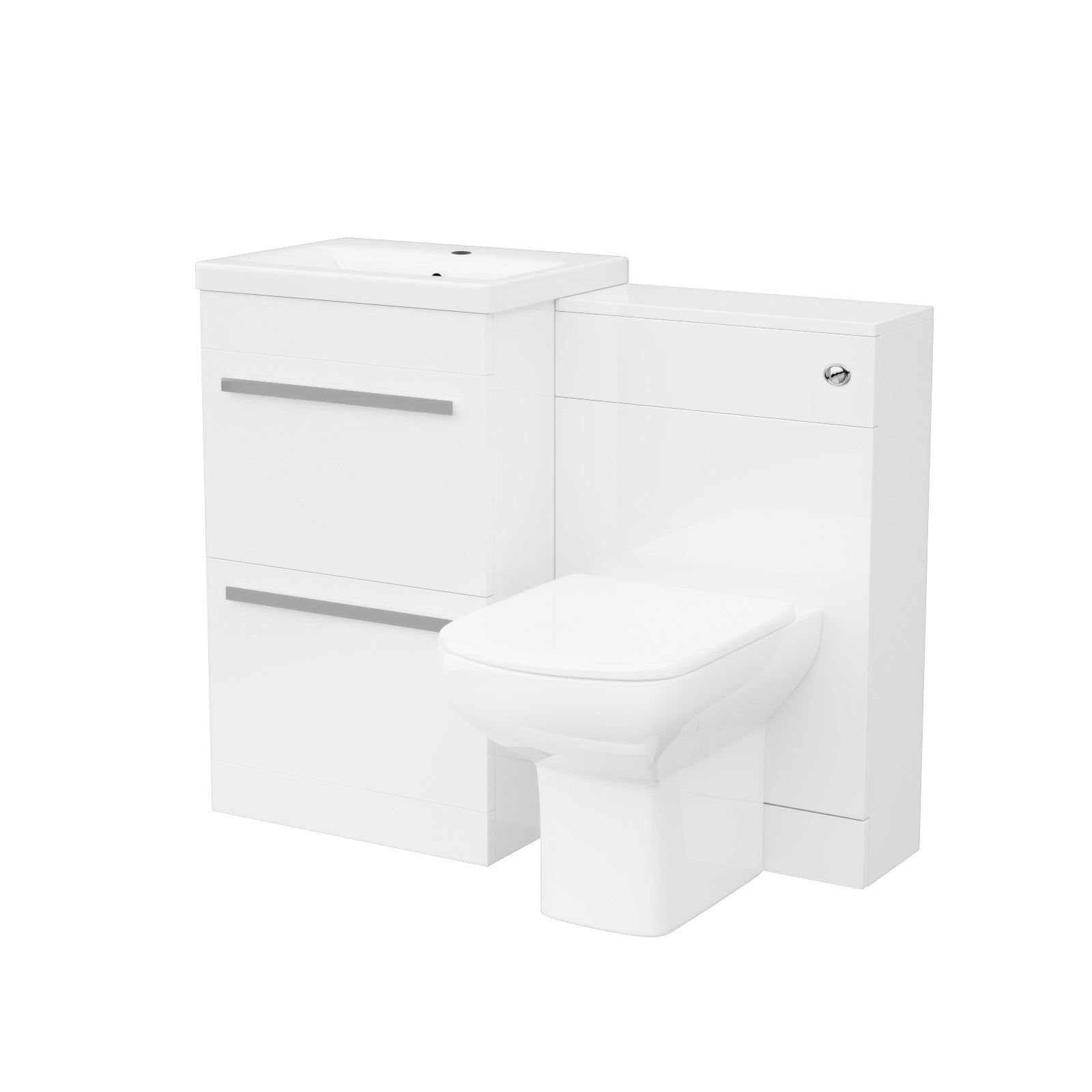 Nanuya 500mm White Basin Vanity With WC Unit & Rimless Soft Close Toilet