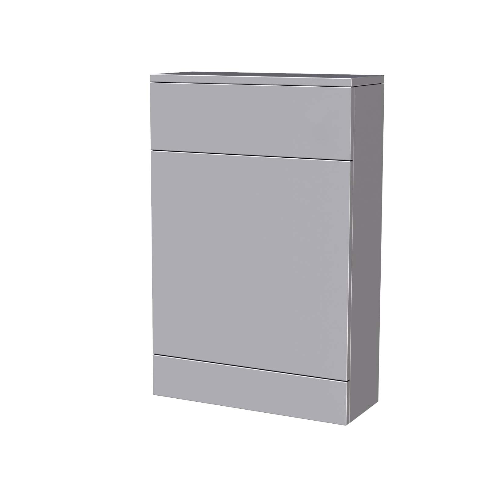 500mm Light Grey Wall Hung Vanity Basin Unit & Round Rimless Toilet Pan Nanuya