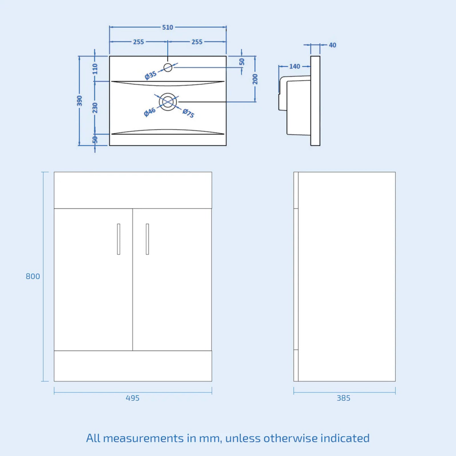 Nanuya 1000mm Dark Grey Freestanding Vanity, WC Unit & Rimless BTW Toilet