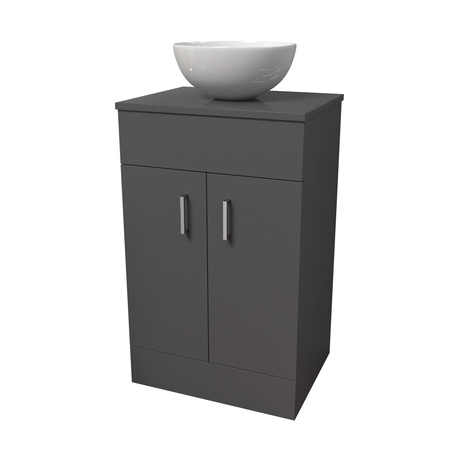 Nanuya 500mm Anthracite Bathroom Vanity Unit With Countertop & Round Basin
