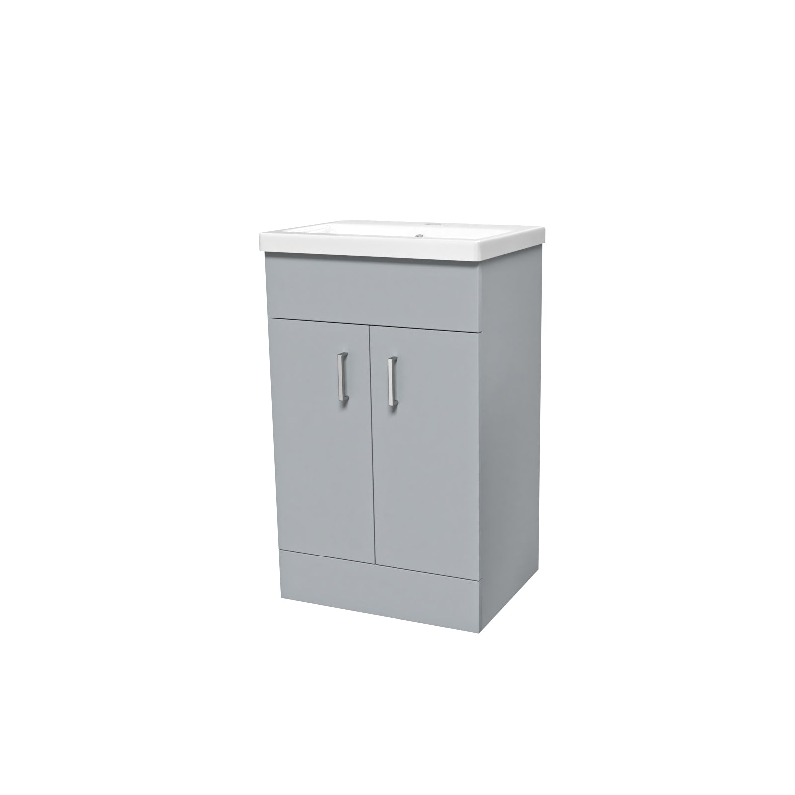 Nanuya Matte Grey 500mm Floor Standing Vanity Unit & White Basin Flat Pack
