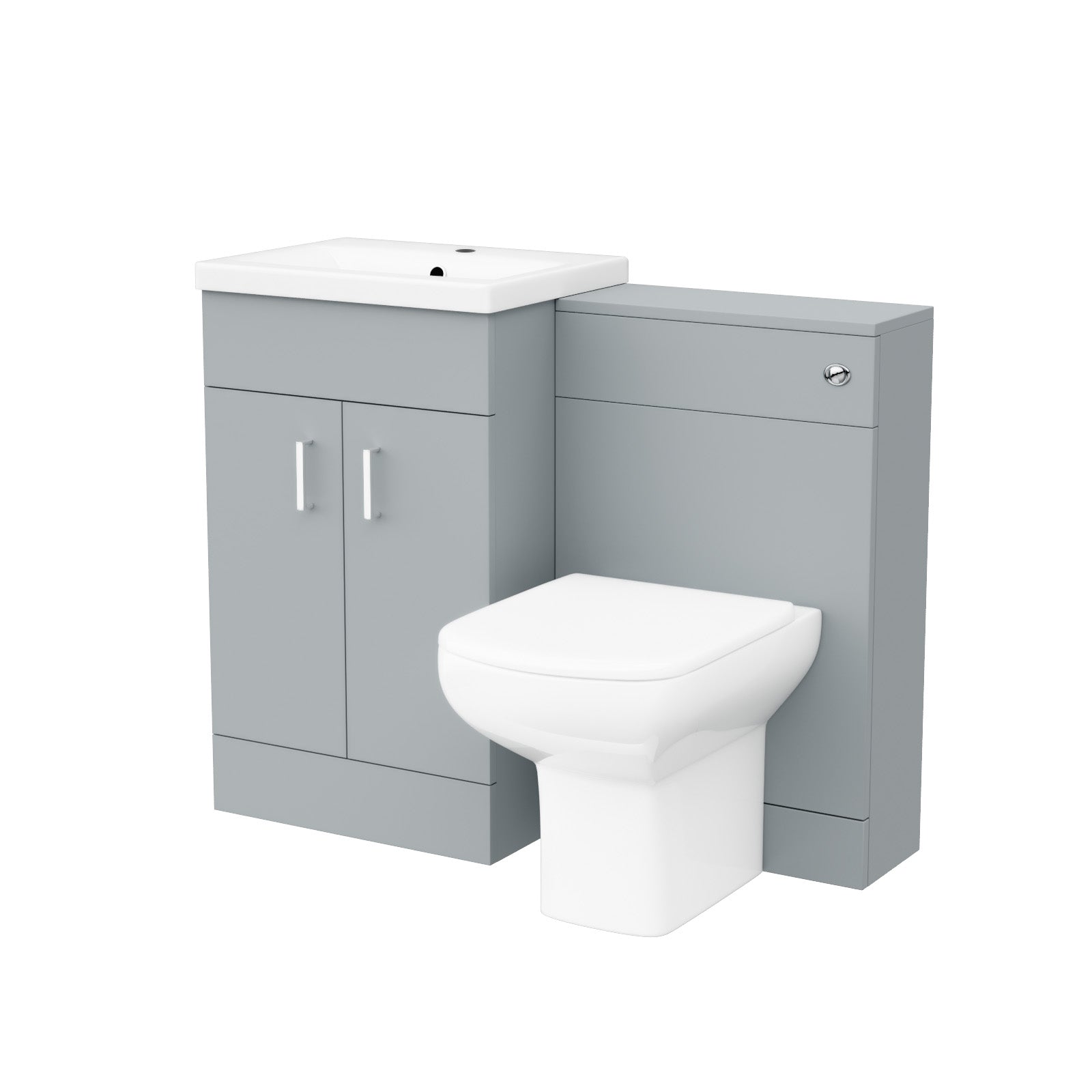 Nanuya Matte Grey 1000mm Freestanding Vanity, WC Unit & Rimless BTW Toilet