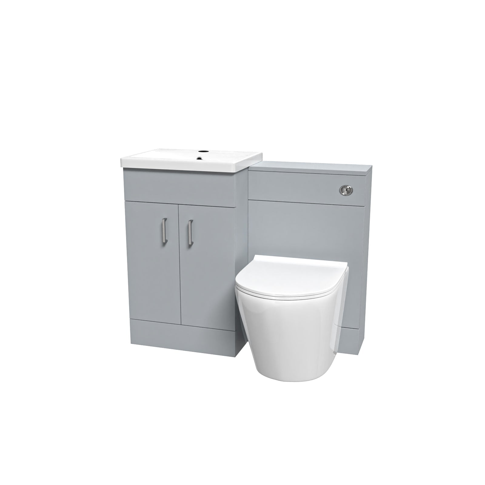 Nanuya 1000mm Matte Grey Vanity Basin WC Vanity Unit & Rimless BTW Toilet