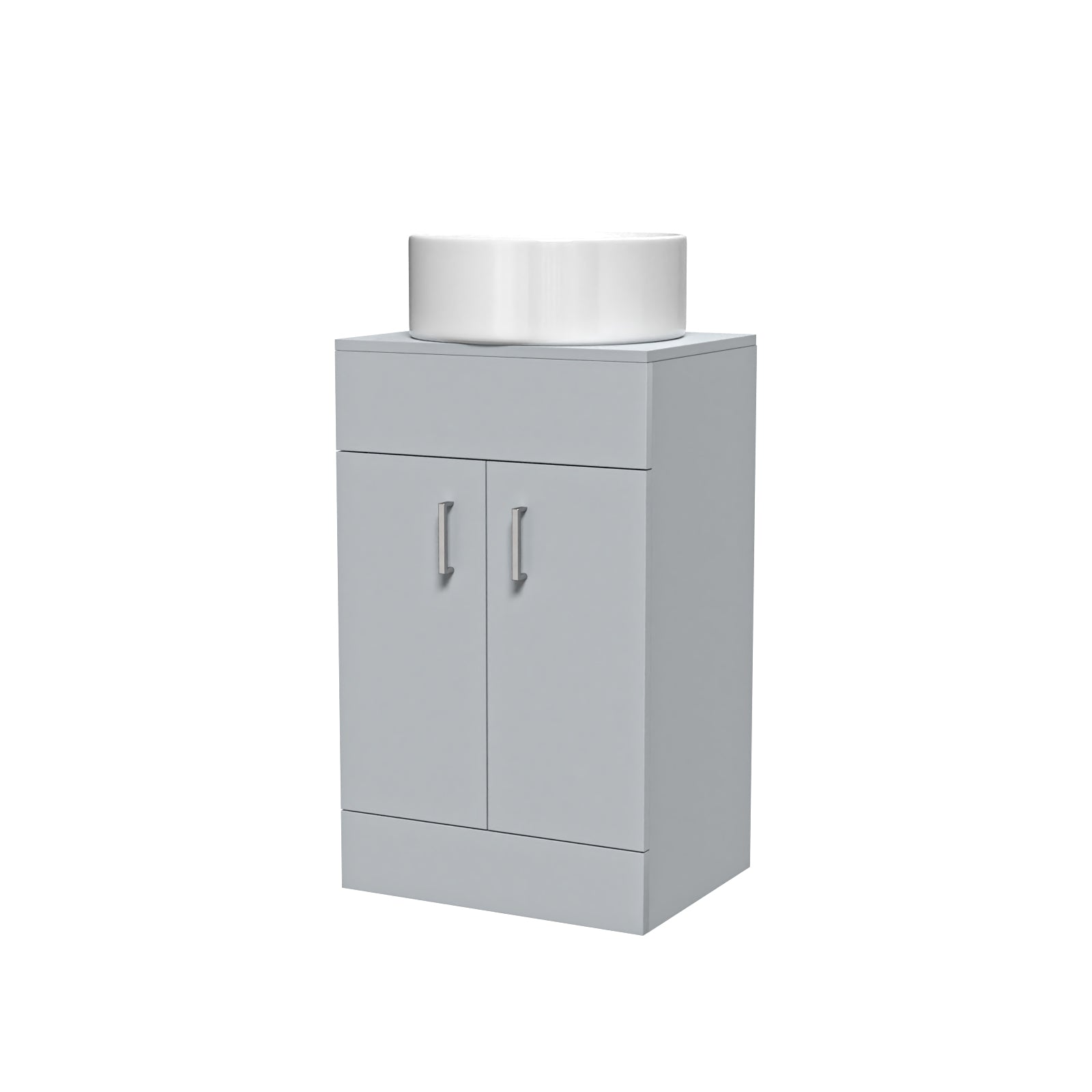 Nanuya 500mm Matte Grey Freestanding Doors Vanity & Worktop With Round Basin
