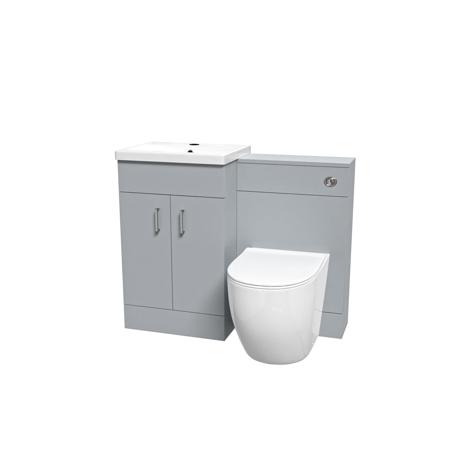 Nanuya 1000mm Matte Grey Freestanding Basin Vanity & Back To Wall Toilet