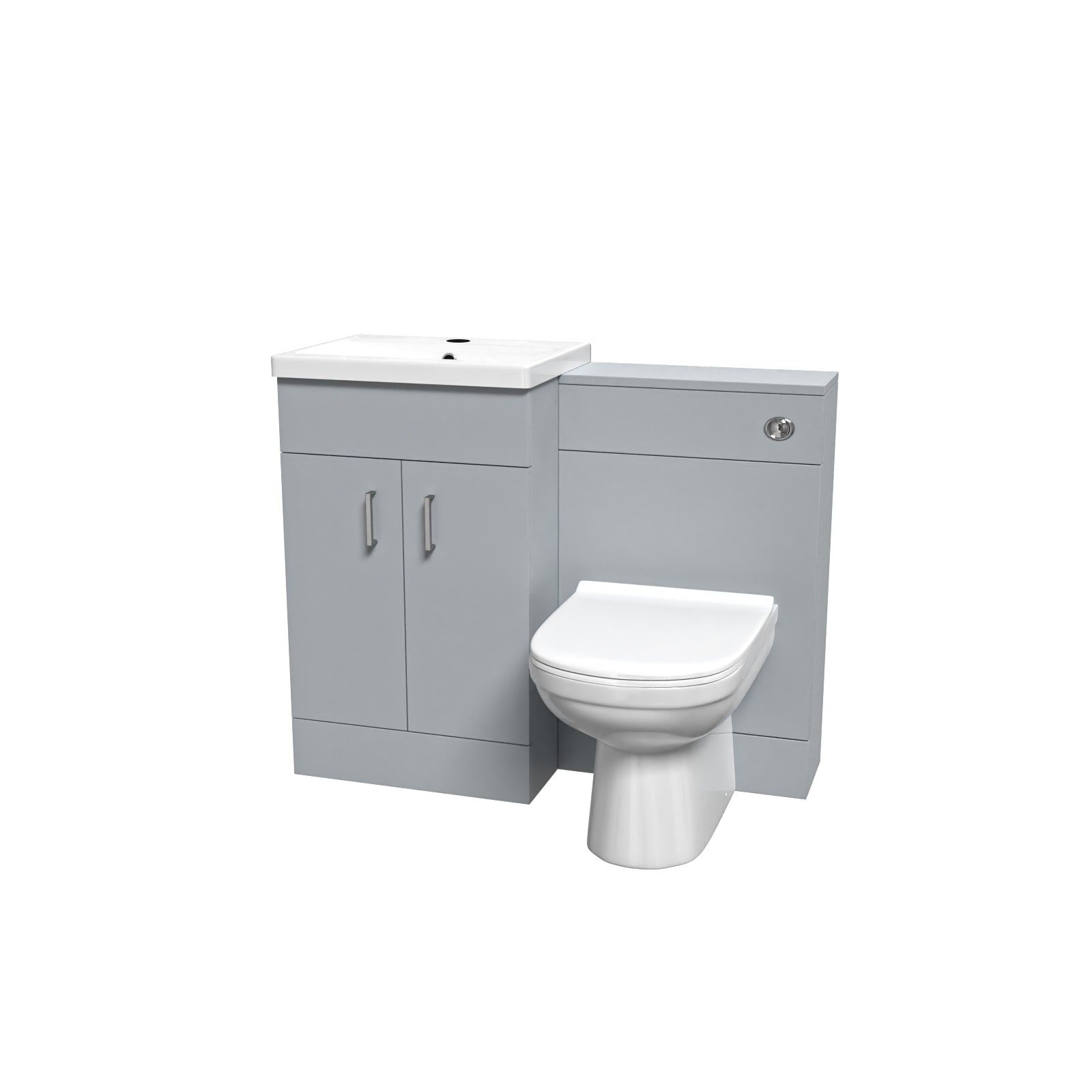 Nanuya 1000mm Matte Grey Basin Vanity & WC Unit & Back to Wall Toilet Flat Pack