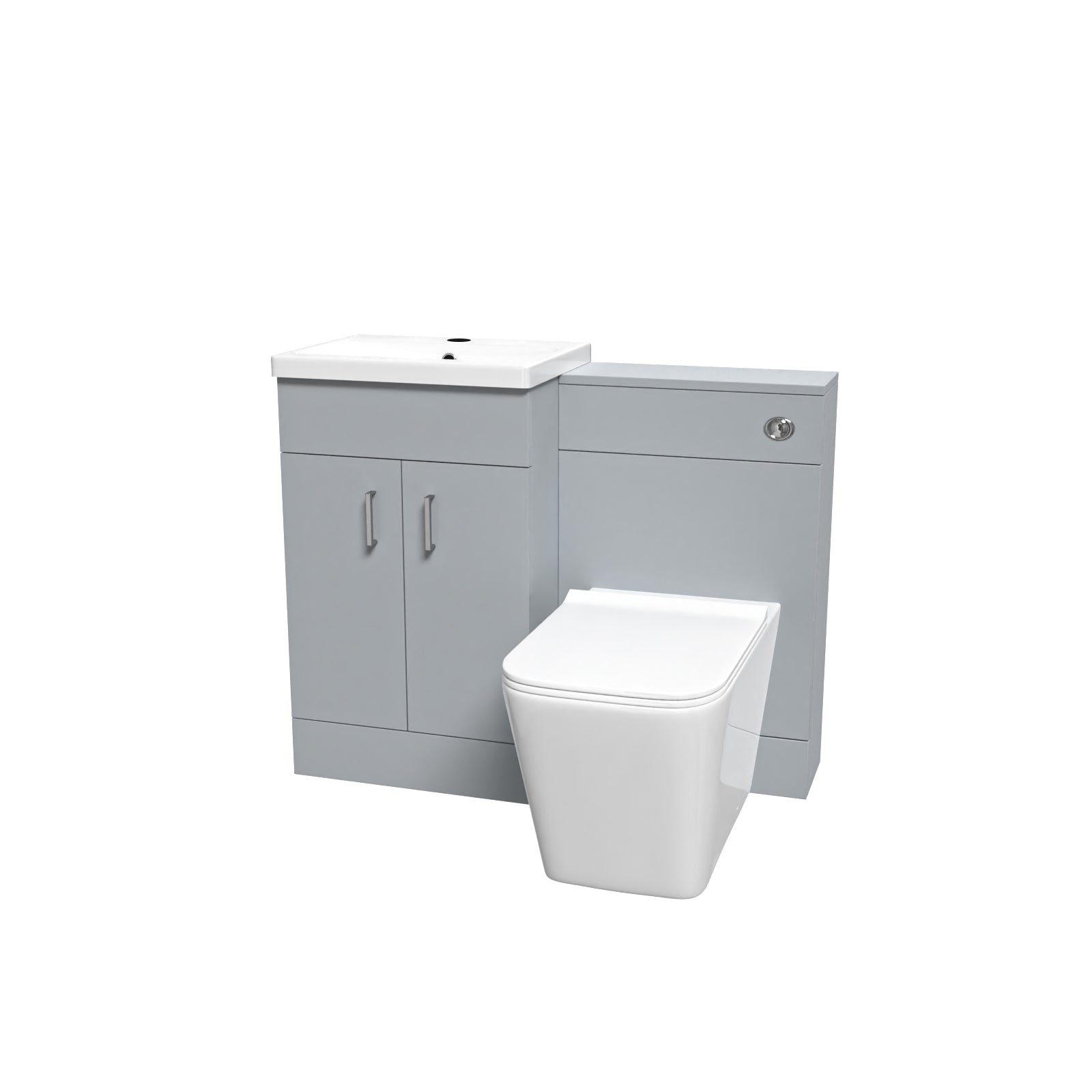 Nanuya 1000mm Matte Grey Freestanding Vanity WC Unit & Rimless BTW Toilet Flat Pack