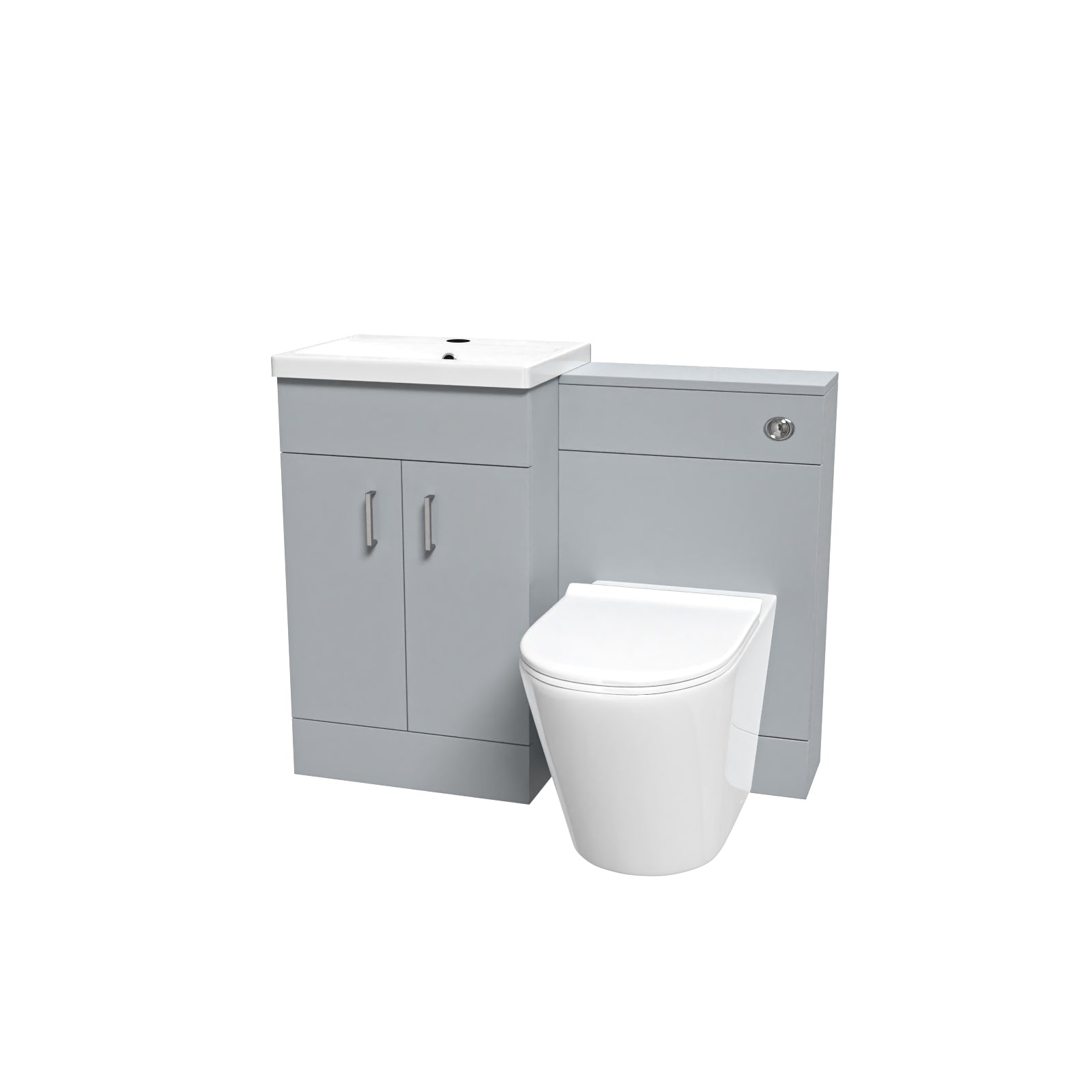 Nanuya 1000mm Matte Grey Vanity Basin WC Vanity Unit & BTW Toilet Flat Pack