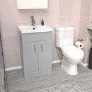 Nanuya Matte Grey 500 mm Flat Pack Basin Vanity Unit & Toilet