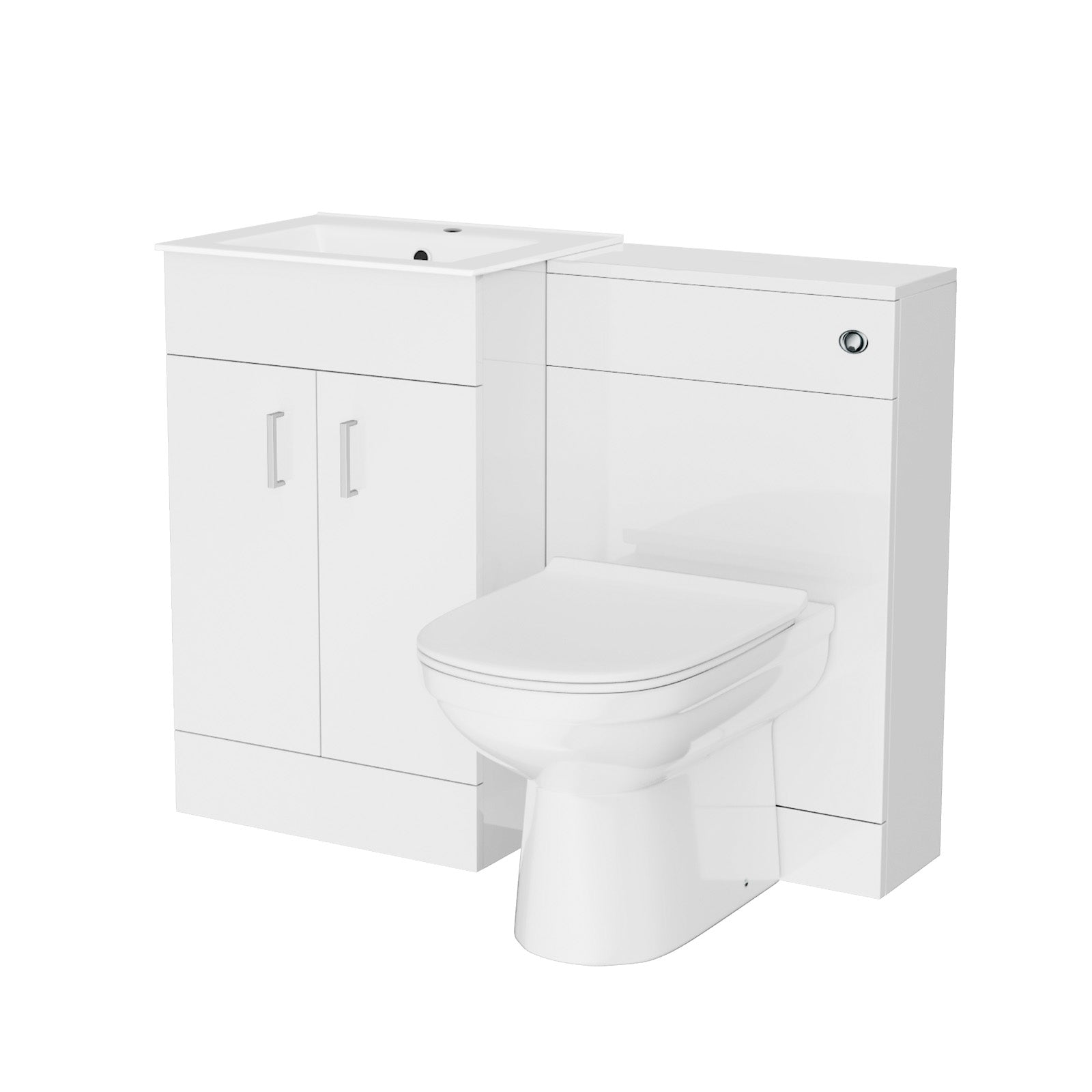 Nanuya 500mm Vanity Basin, WC Unit & Elso Back to Wall White
