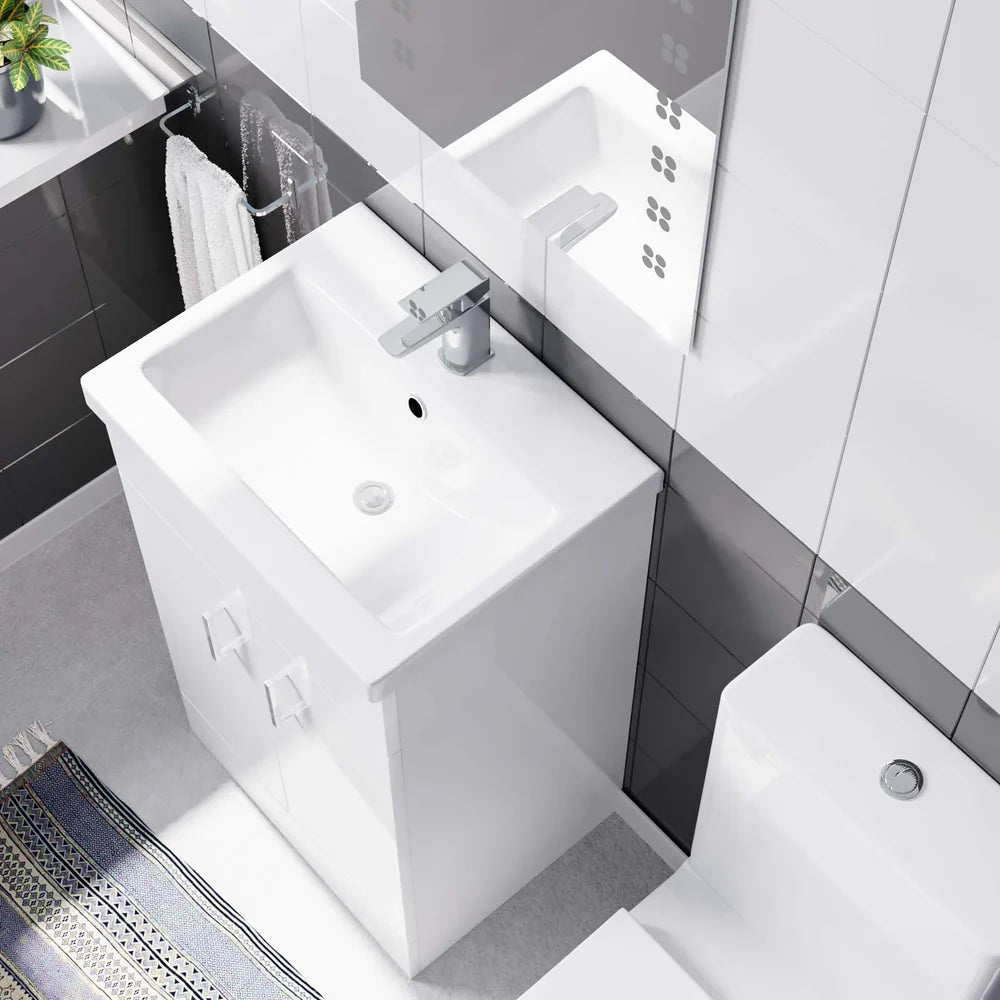 Nanuya 500mm Basin Vanity & Rimless Close Coupled Modern Toilet White