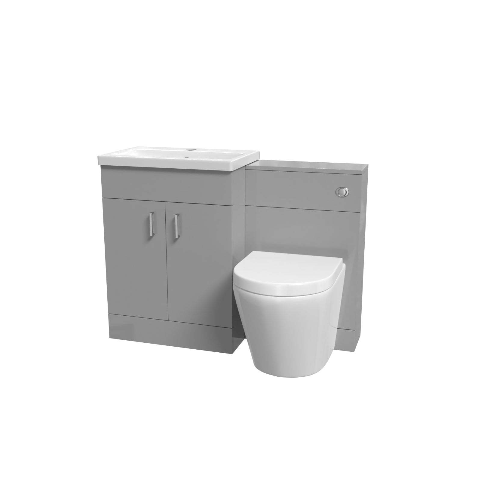 Nanuya 1100mm Light Grey Basin Vanity Unit & Back To Wall Toilet