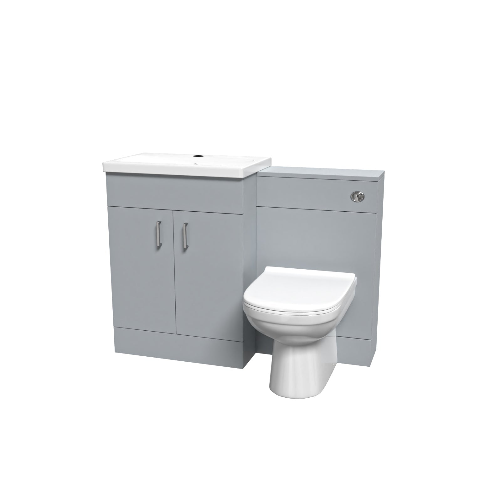 Nanuya Matte Grey 1100mm Basin Vanity & WC Unit & Back to Wall Toilet Flat Pack
