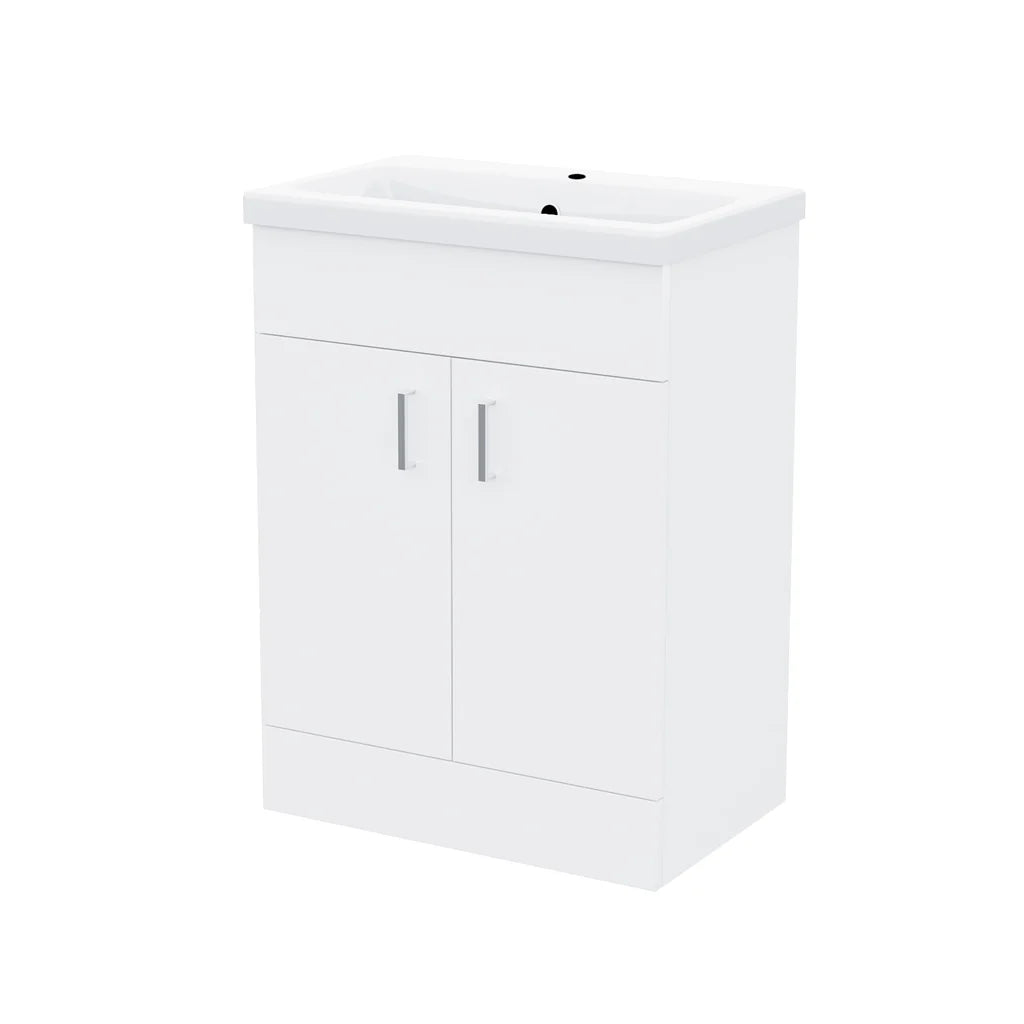Nanuya 600mm Basin White Vanity & WC Toilet Pan