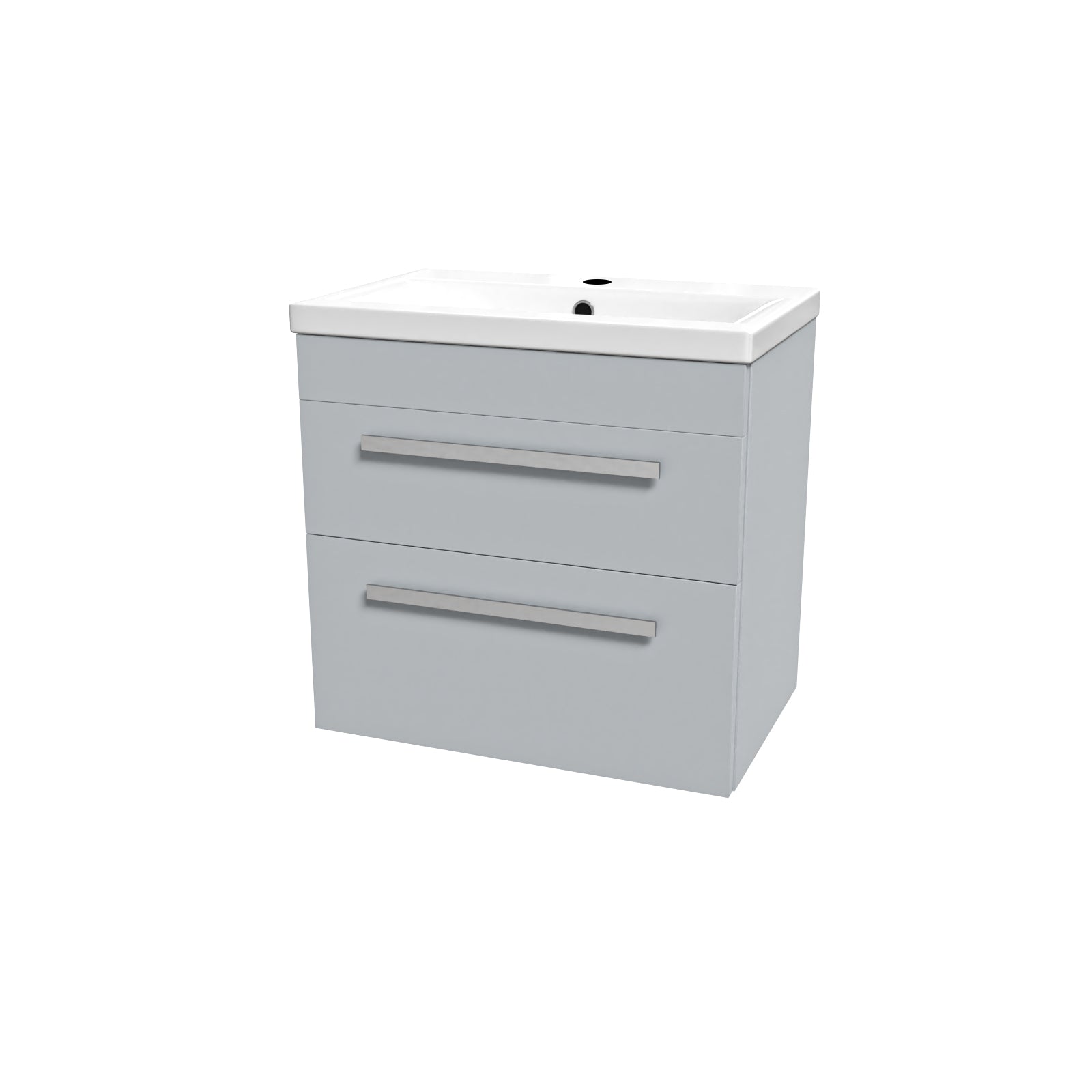 Nanuya 600mm Matte Grey Wall Hung Drawers Vanity Cabinet & Ceramic Basin Sink