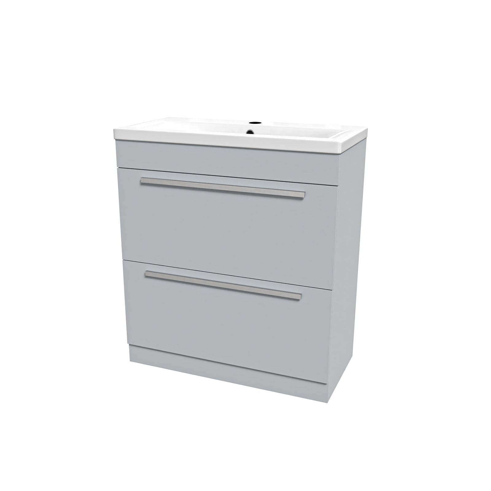 Nanuya 800mm Matte Grey 2 Drawers Basin Vanity Unit