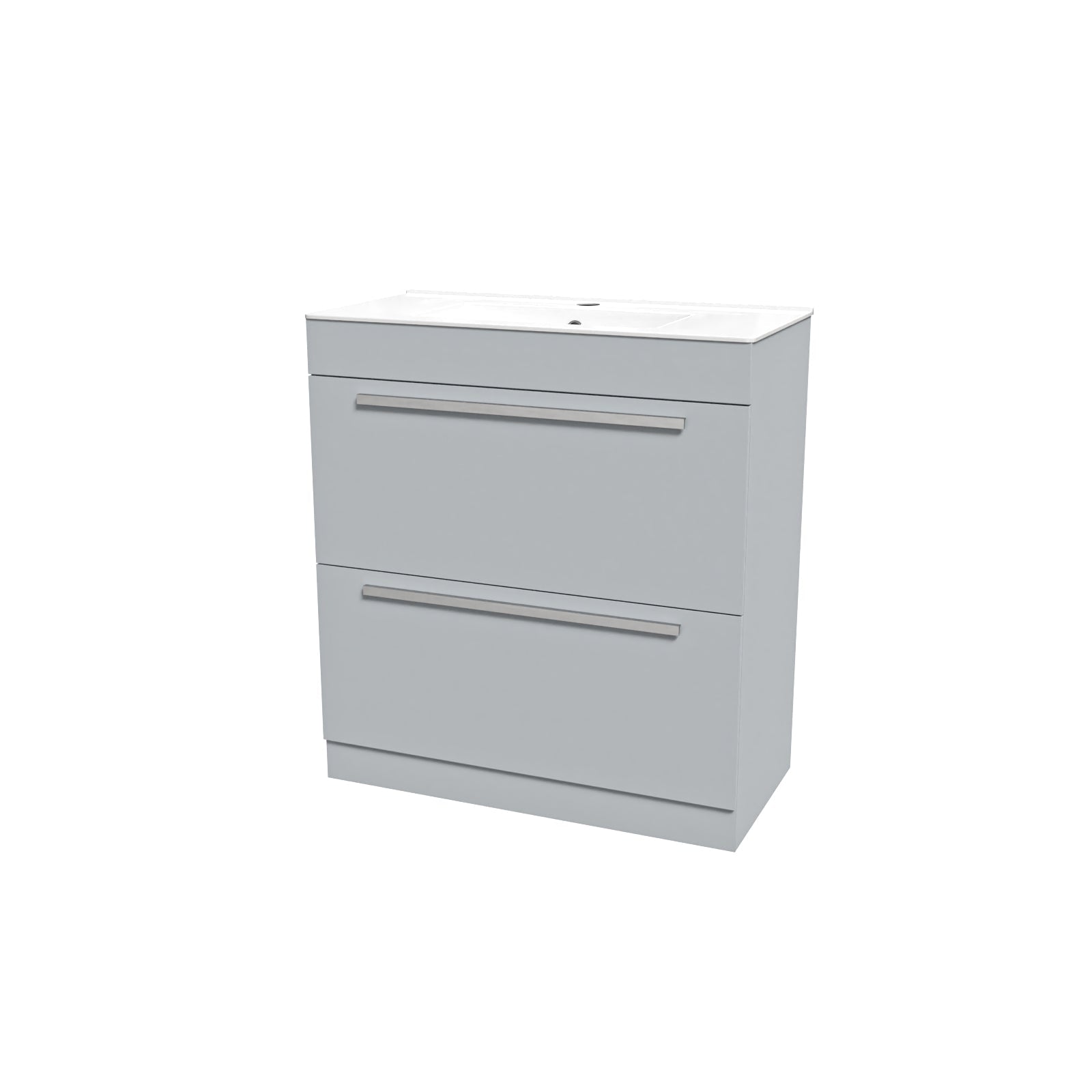 Nanuya 800mm Matte Grey 2 drawers Stylish Slim Basin Vanity Unit