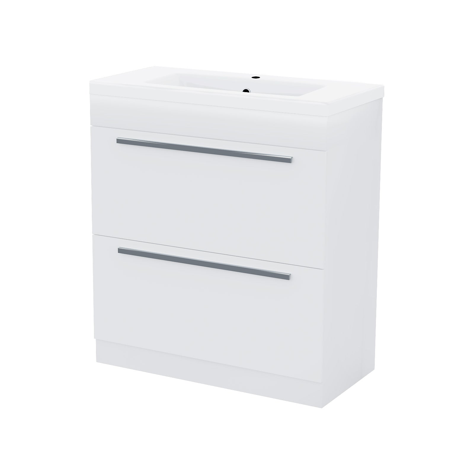 Nanuya 800mm Cloakroom White Basin 2 Drawer Vanity Cabinet