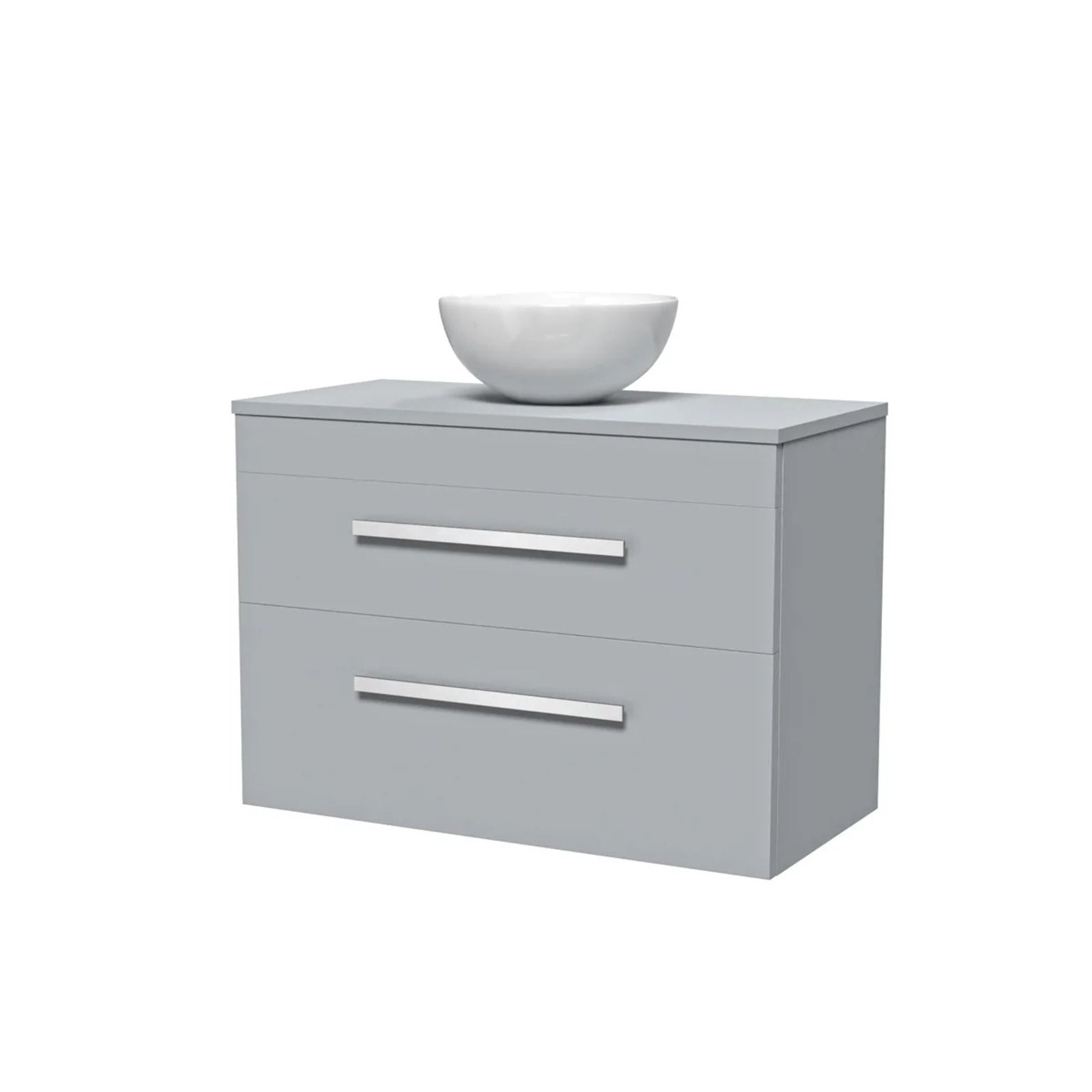 Wall Hung 800mm Matte Grey Vanity With Basin and Matte Grey Worktop