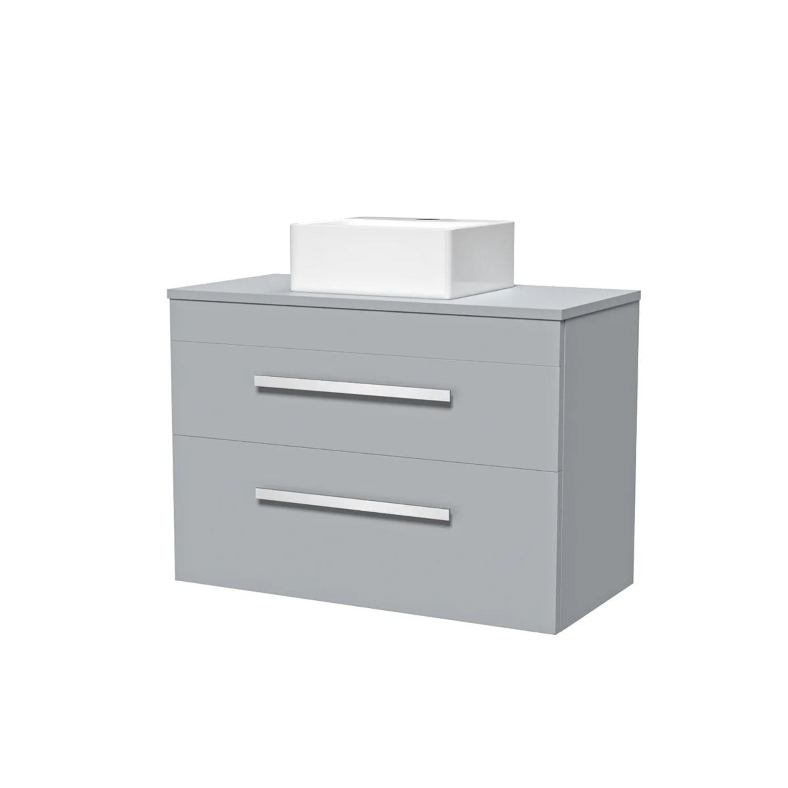 Wall Hung 800mm Matte Grey Cabinet With Basin and Matte Grey Worktop