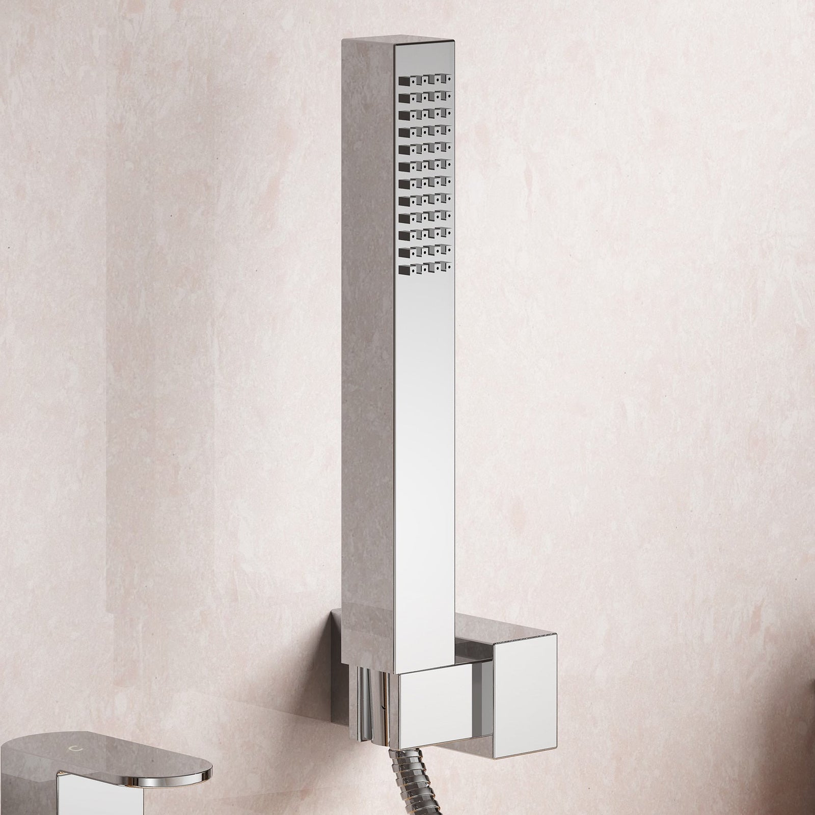 Eclipse Contemporary Design Set Of Chrome Bathroom Basin Single Lever Tap And Bath Shower Mixer With Handset Kit