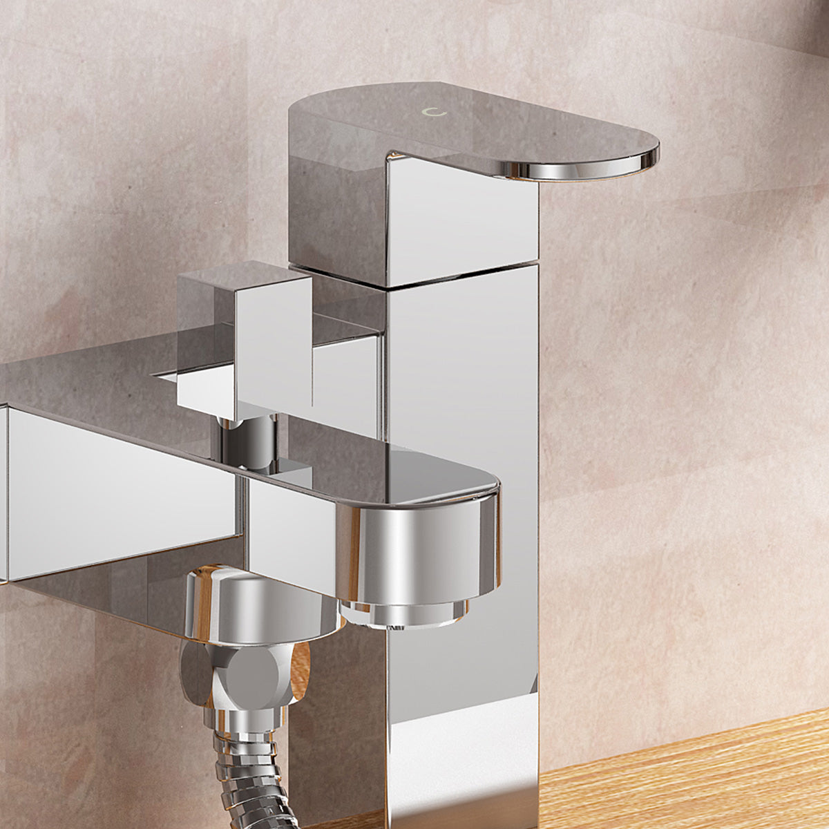 Eclipse Contemporary Design Set Of Chrome Bathroom Basin Single Lever Tap And Bath Shower Mixer With Handset Kit