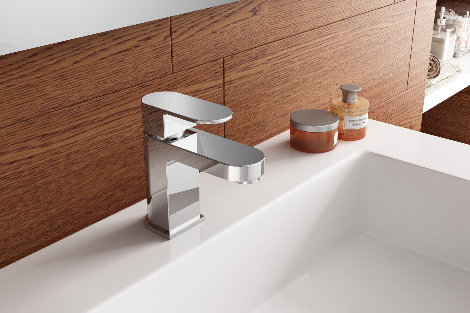 Eclipse Compact Modern Bathroom Basin Sink Single Lever Mixer Tap