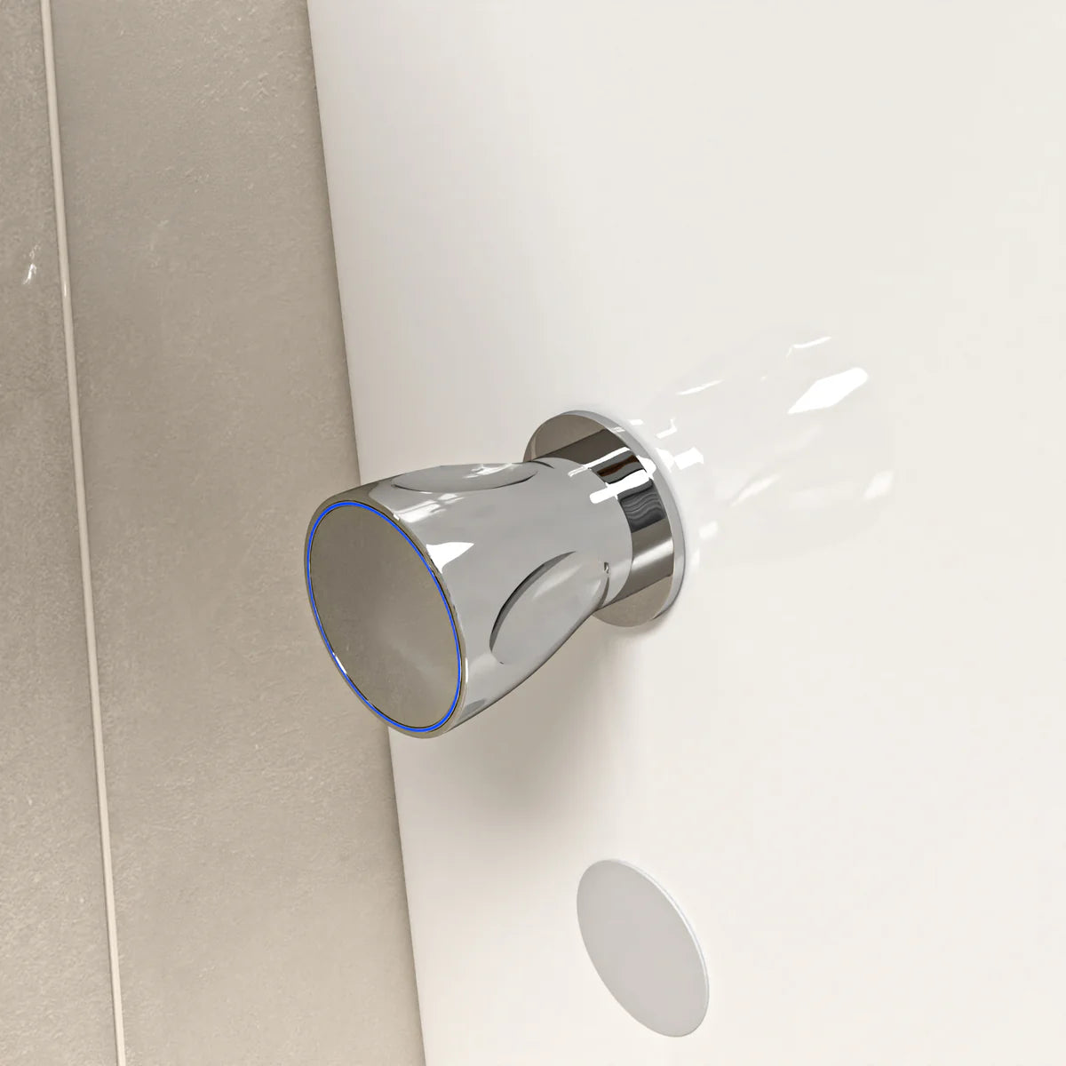 Round Rimless Close Coupled Toilet Pan With Integrated Bidet Valve