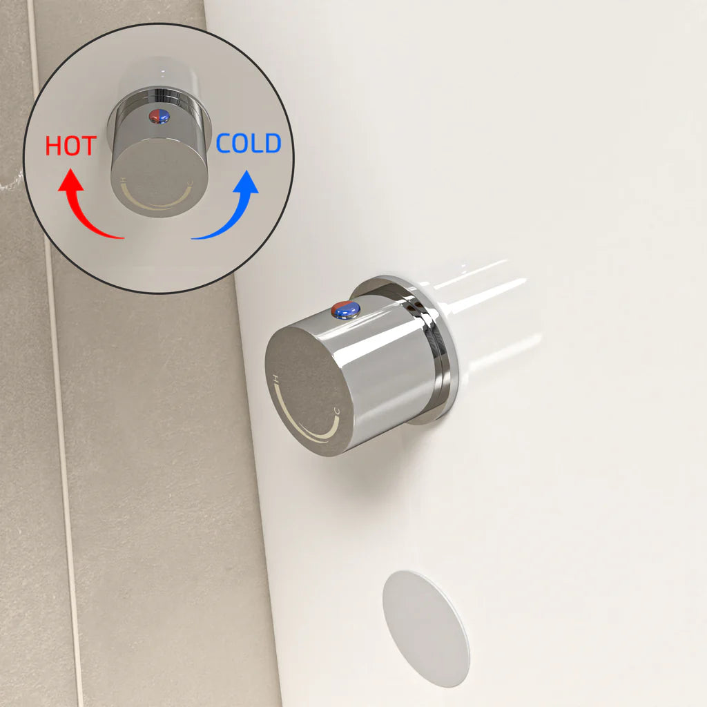 Round Rimless Close Coupled Toilet With Integrated Hot Cold Bidet Valve