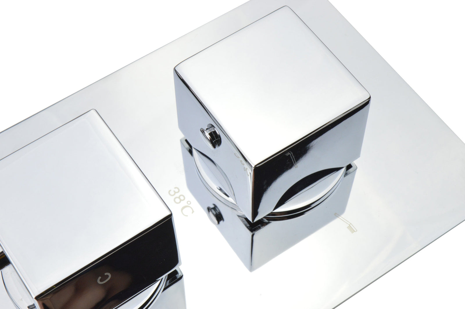 Temel Bathroom 1-Way Concealed Thermostatic Shower Valve Mixer and Shower Head
