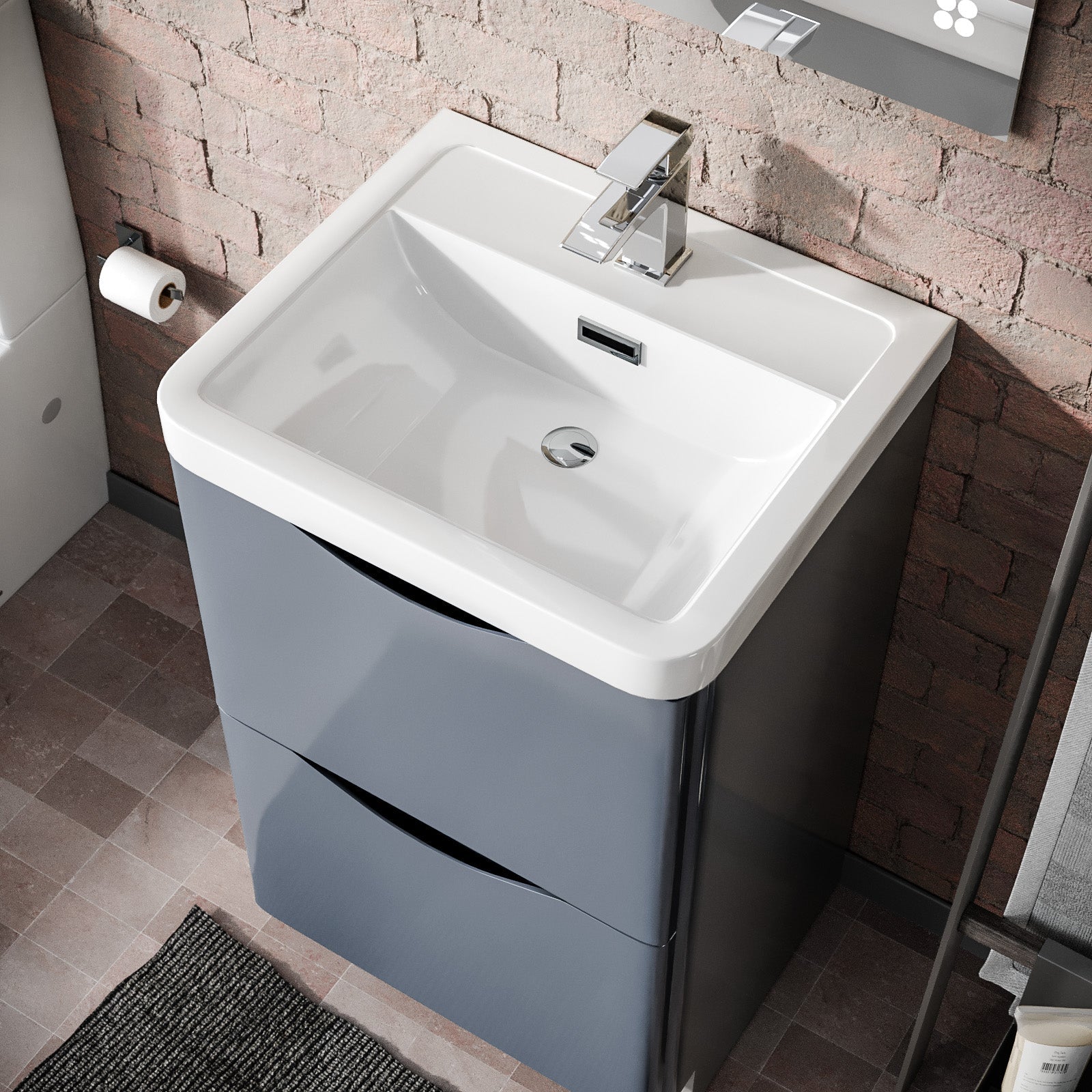 Merton Grey 500mm Floorstanding Basin Vanity Unit