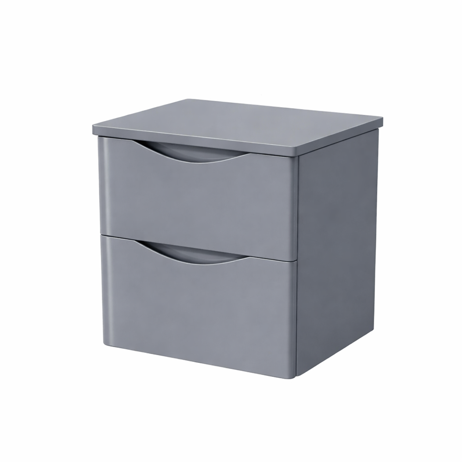Merton 500mm Steel Grey Wall Hung 2 Drawers Worktop Vanity Unit