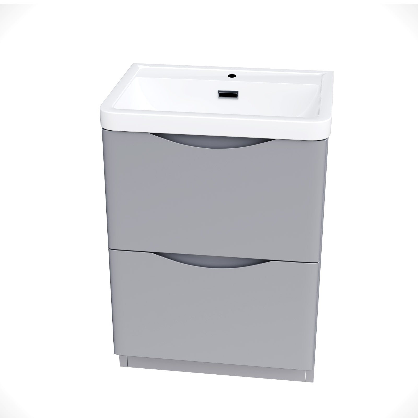 Merton 600mm Grey Vanity Unit with Basin Tap & Waste Set