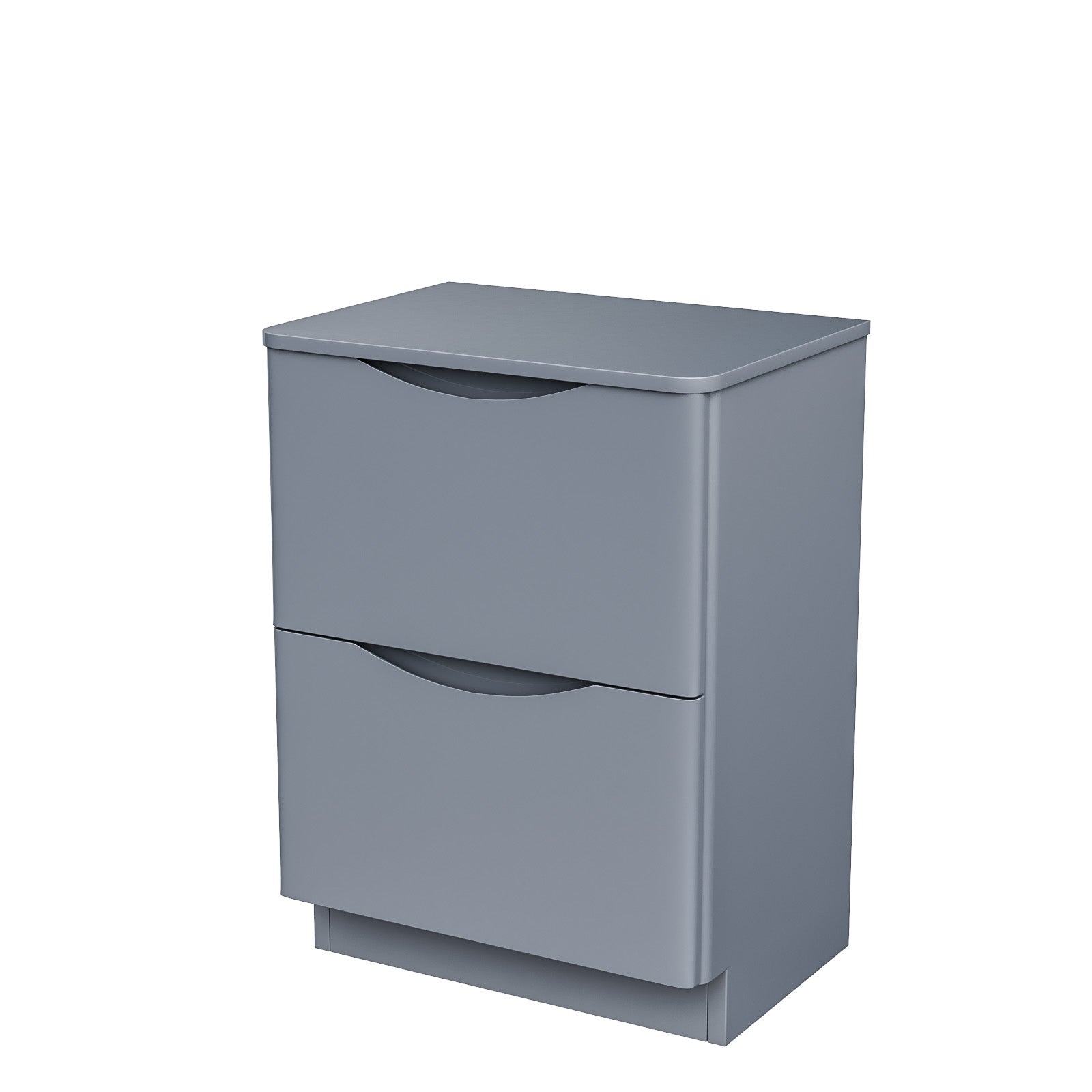Merton 600mm Gloss Grey 2 Drawer Work Top Freestanding Vanity Unit Bathroom