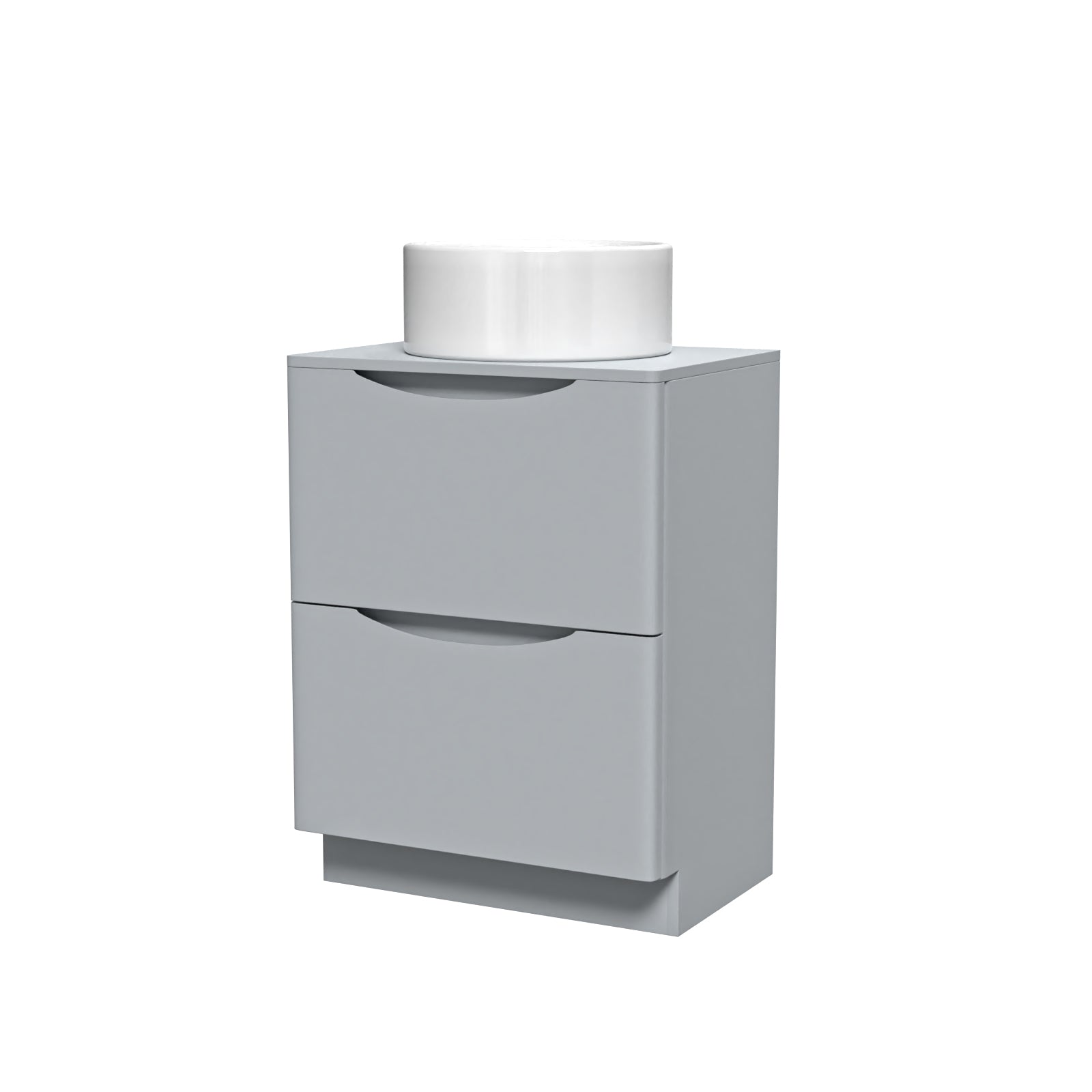 Merton 600mm Matte Grey Freestanding Vanity Unit With Round Bowl Basin