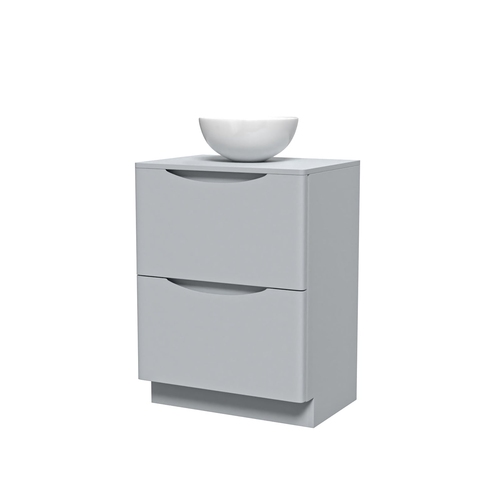 Merton 600mm Freestanding Matte Grey Vanity Unit Round Bowl Basin