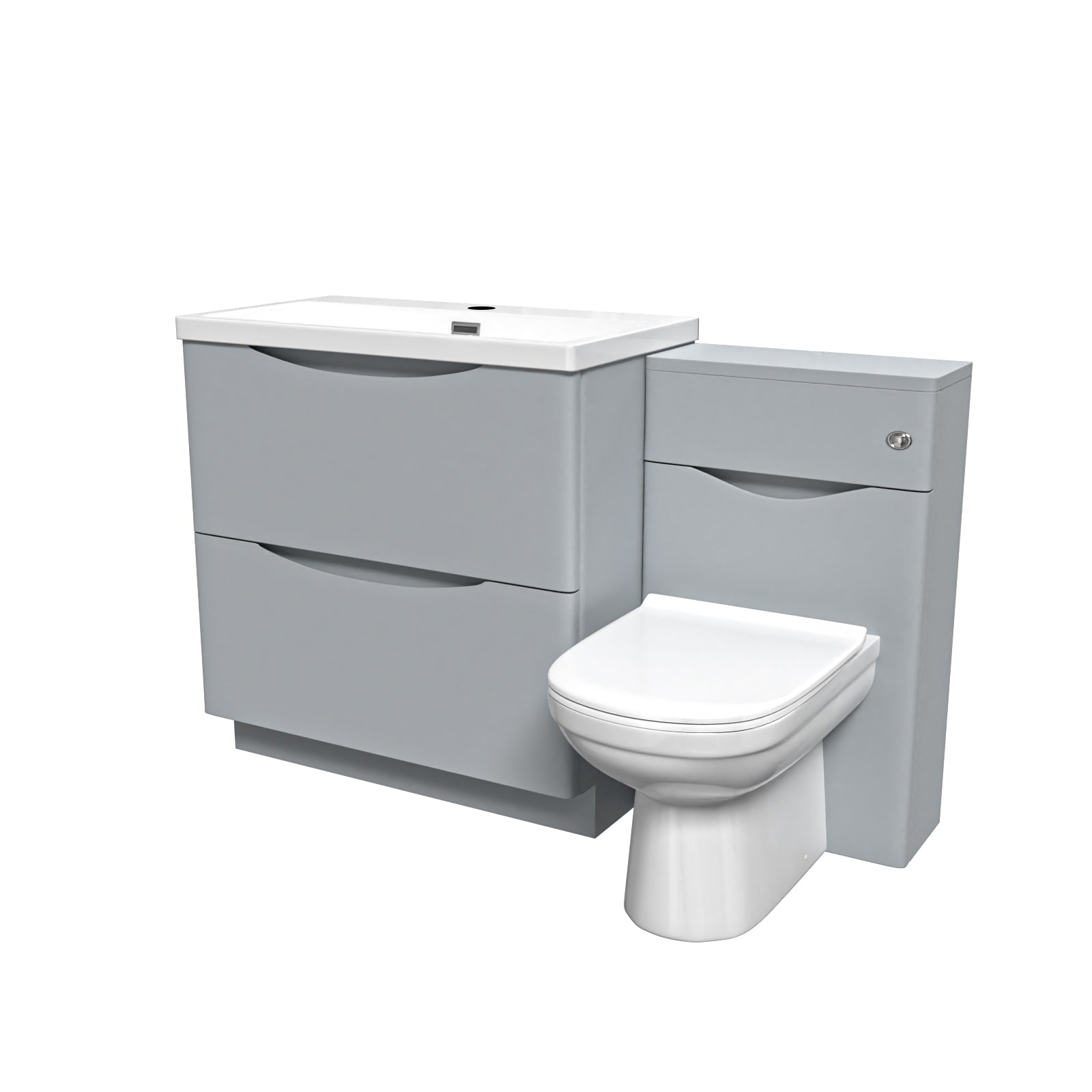 Bathroom vanity unit with sink and toilet