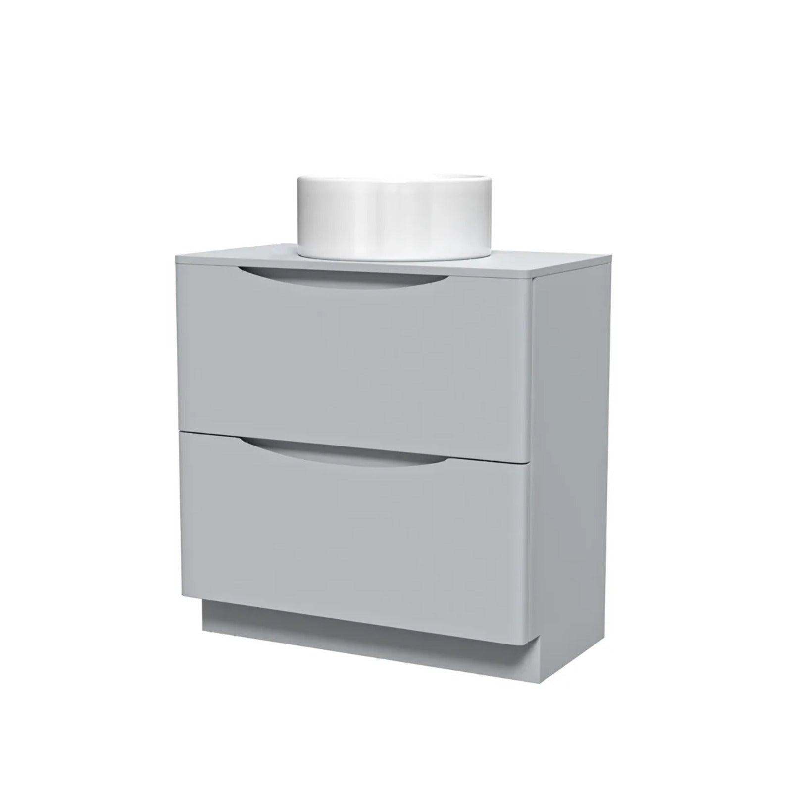 800mm Matte Grey Freestanding Vanity With Worktop and 420mm Round Basin