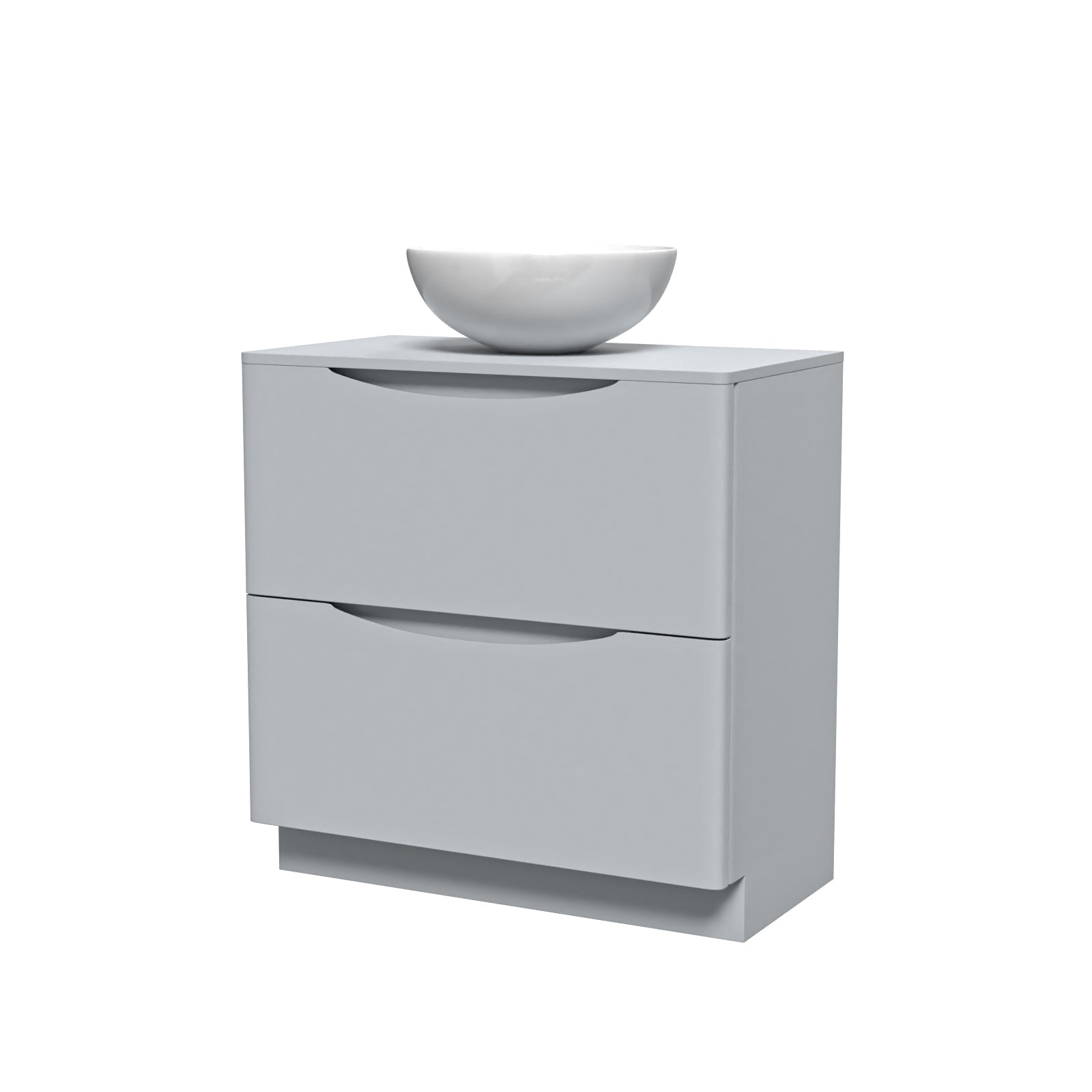 Merton Matte Grey 800mm Freestanding Vanity Round Ceramic Countertop Basin