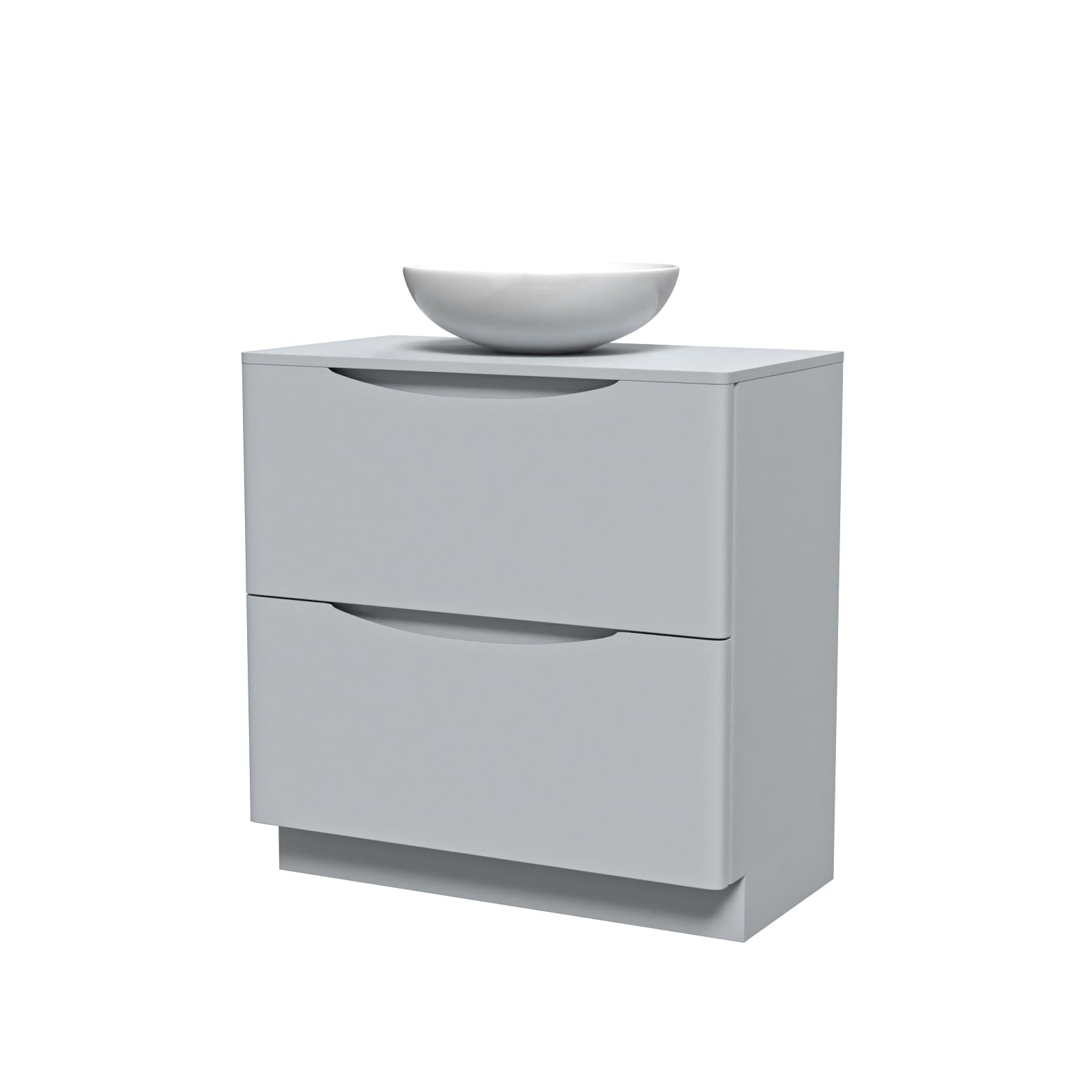 Merton Matte Grey 800mm Freestanding Vanity Unit With Round Ceramic Basin