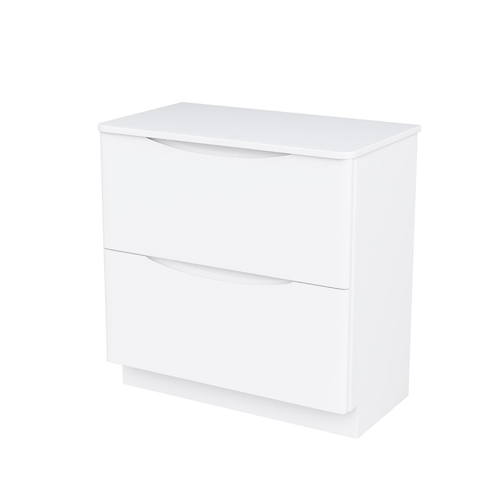 Merton 800 mm Gloss White 2 Drawer Work Top Freestanding Vanity Unit Bathroom