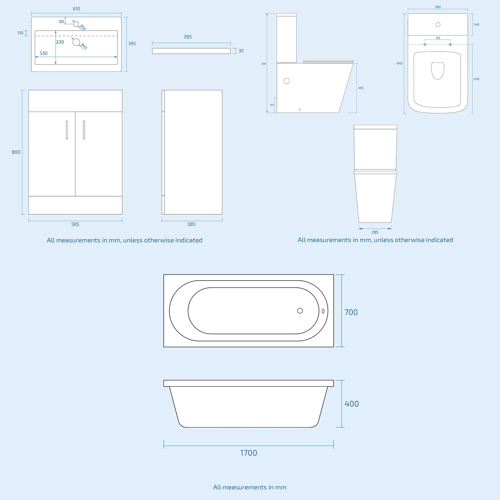 Nanuya Black Square Toilet Vanity Bathroom Suite, Bath & Grid Bath Screen