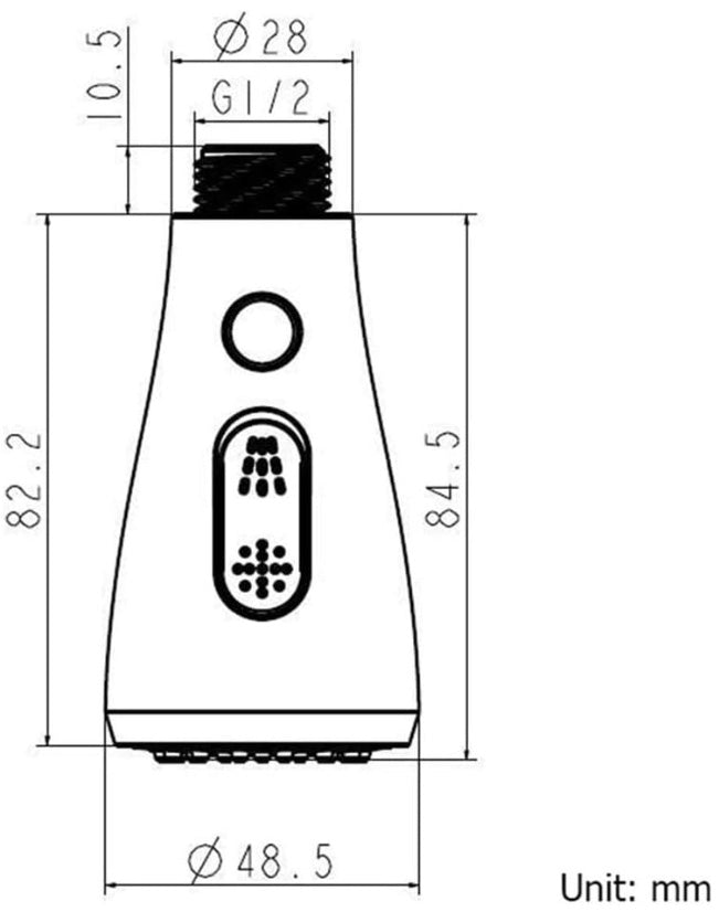 Replacement Spout 2 Mode Faucet Kitchen Sprayer Head G1/2" Connector for Pull out Tap