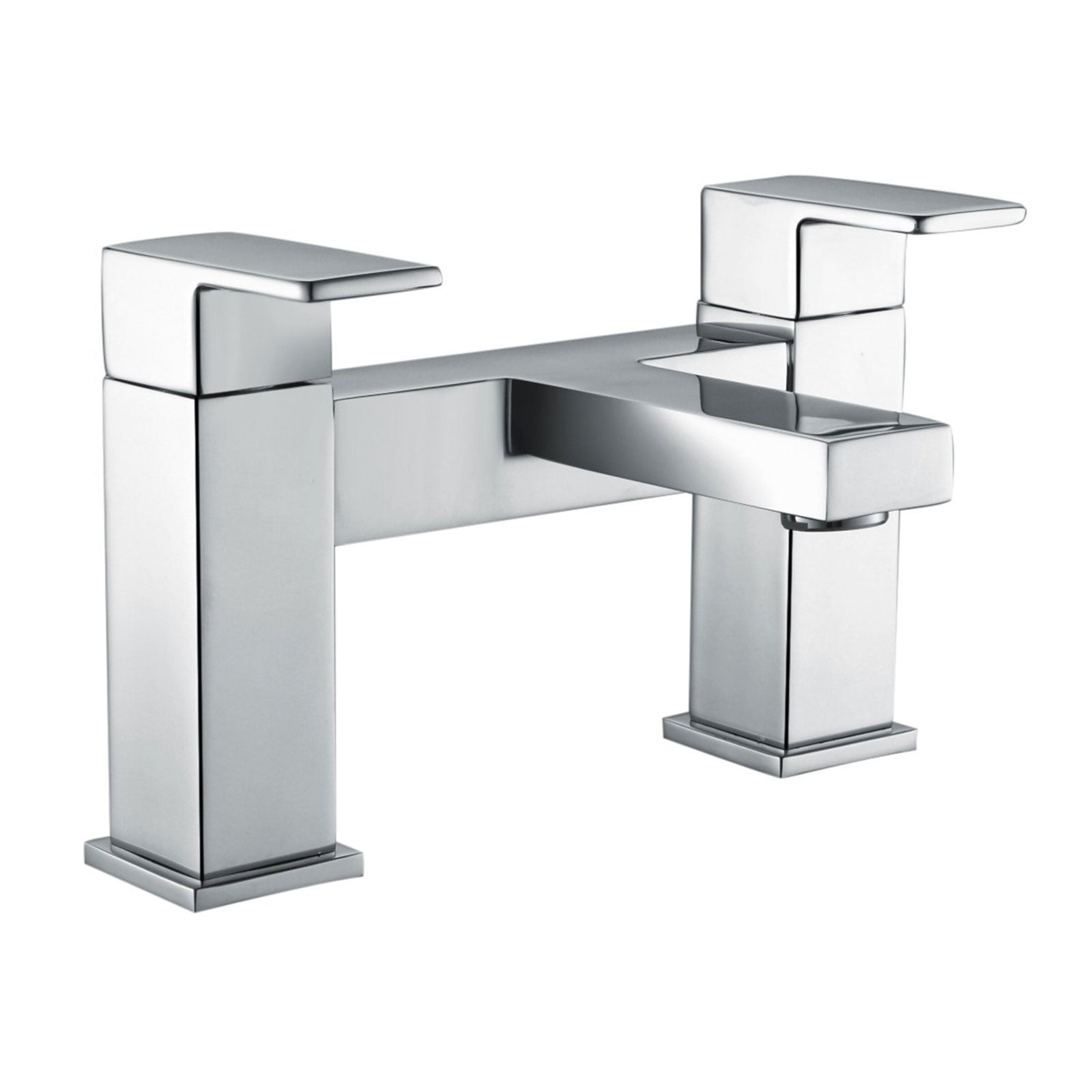 Brayton Cube Bathroom Deck Mounted Chrome Bath Filler Mixer Tap