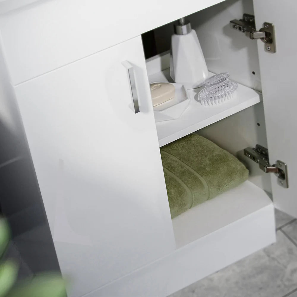 Nanuya 500mm White Floorstanding Basin Vanity and Close Coupled Toilet Set