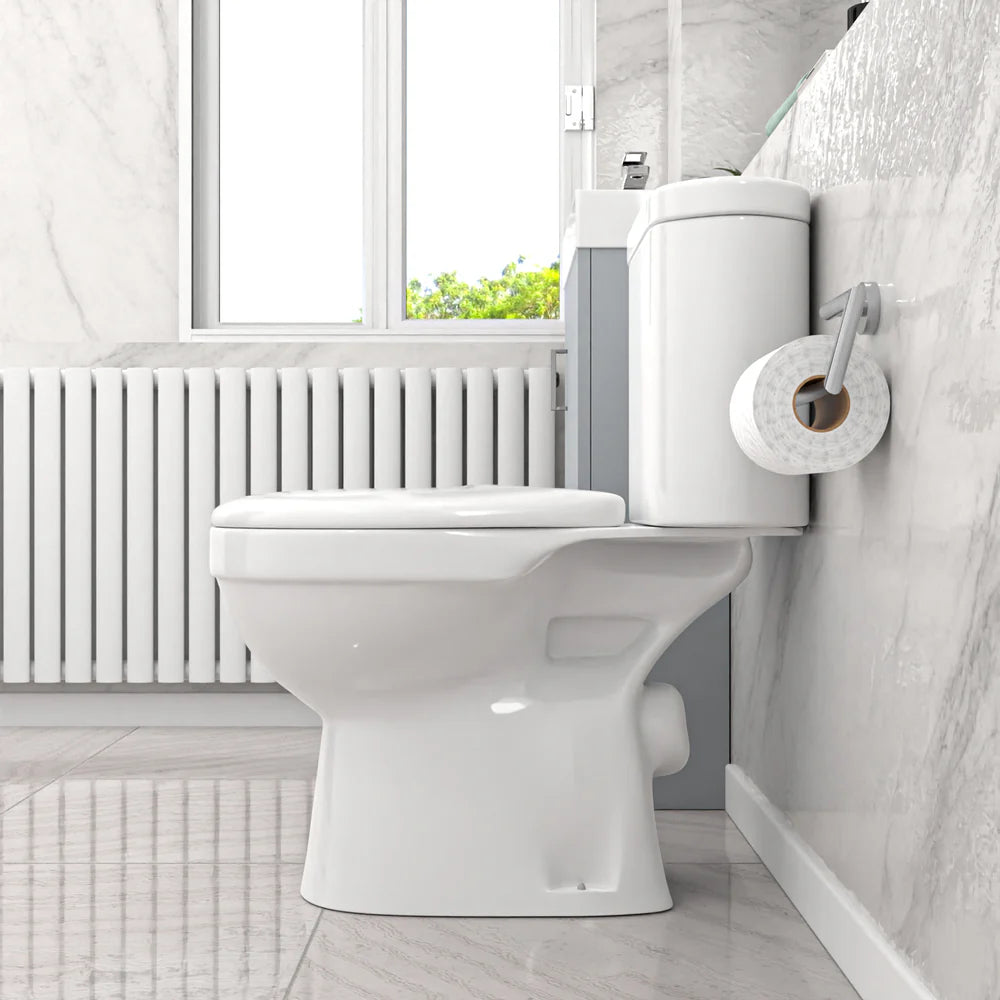 Nanuya Matte Grey 400mm Basin Sink Vanity Unit and WC Toilet Pan