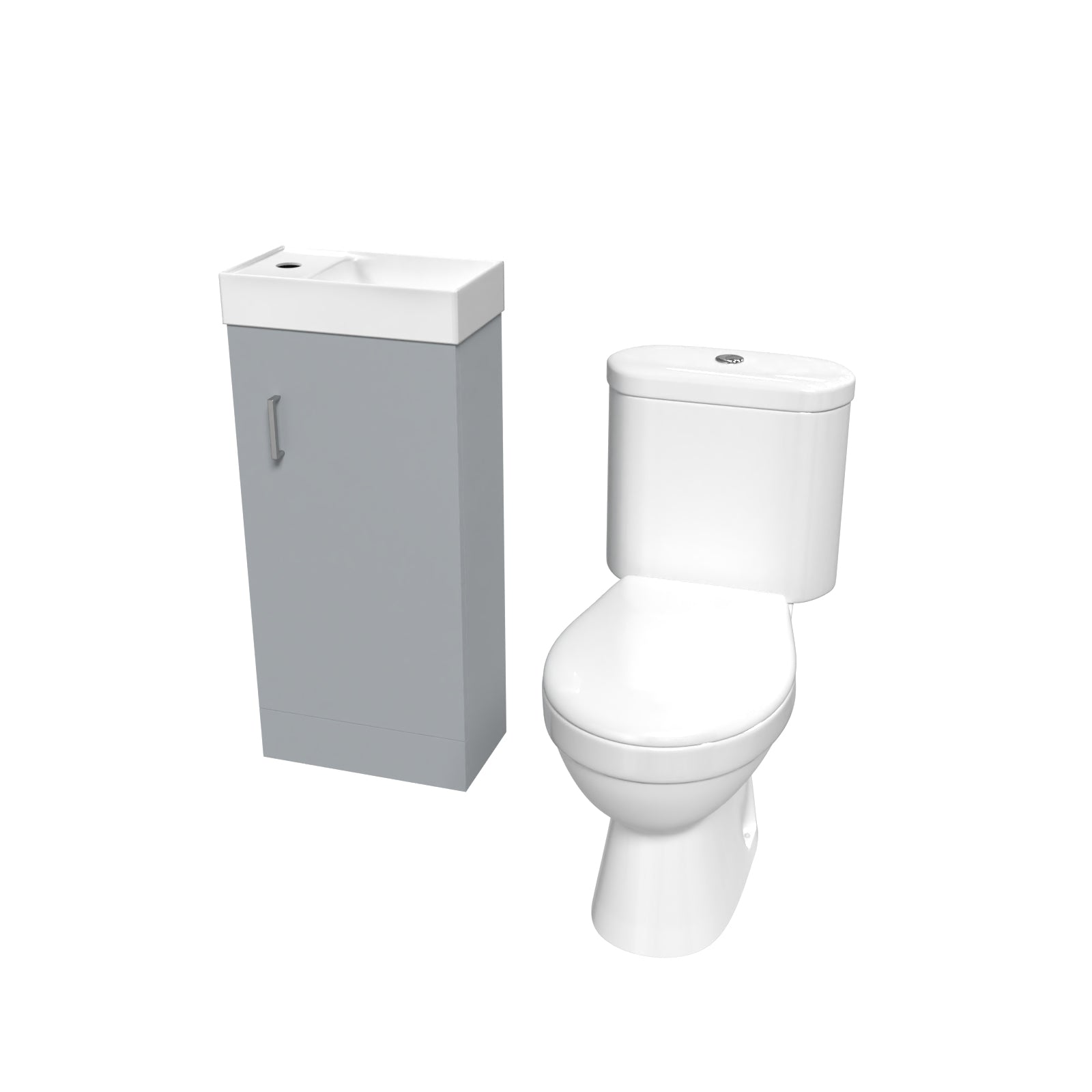 Nanuya Matte Grey 400mm Basin Sink Vanity Unit and WC Toilet Pan