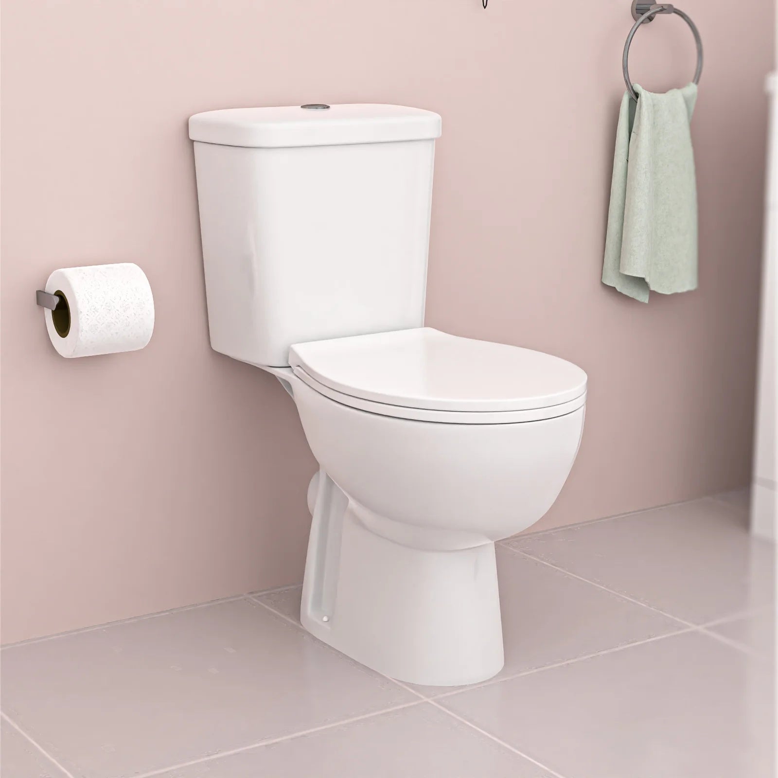 Ellen White Vanity Toilet & Chrome 900mm Quadrant Enclosure Tray with Exposed Shower