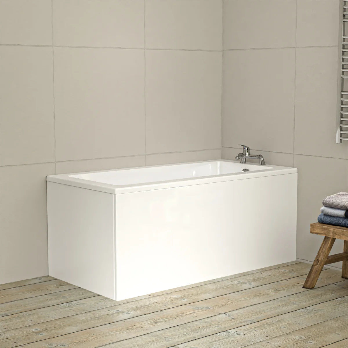Bathroom Suite 1400mm Square Bathtub With 450mm Freestanding Vanity and Toilet